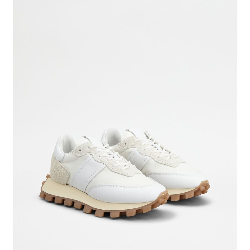Tod's Sneakers Tods 1T In Leather And Fabric White Womens