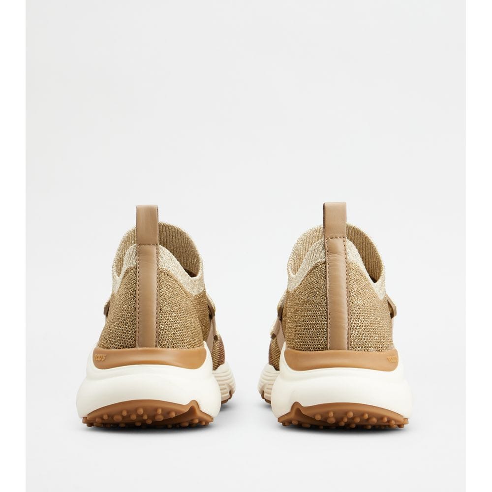 Tod's Tods Kate Slip - On Sneakers In Fabric Gold Brown Womens