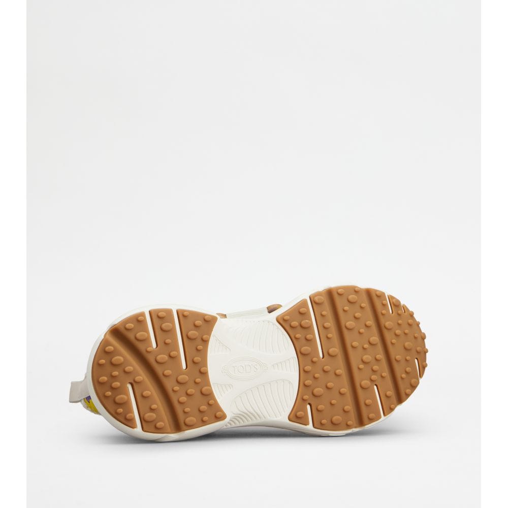 Tod's Tods Kate Slip - On Sneakers In Fabric Yellow Brown Off White Womens