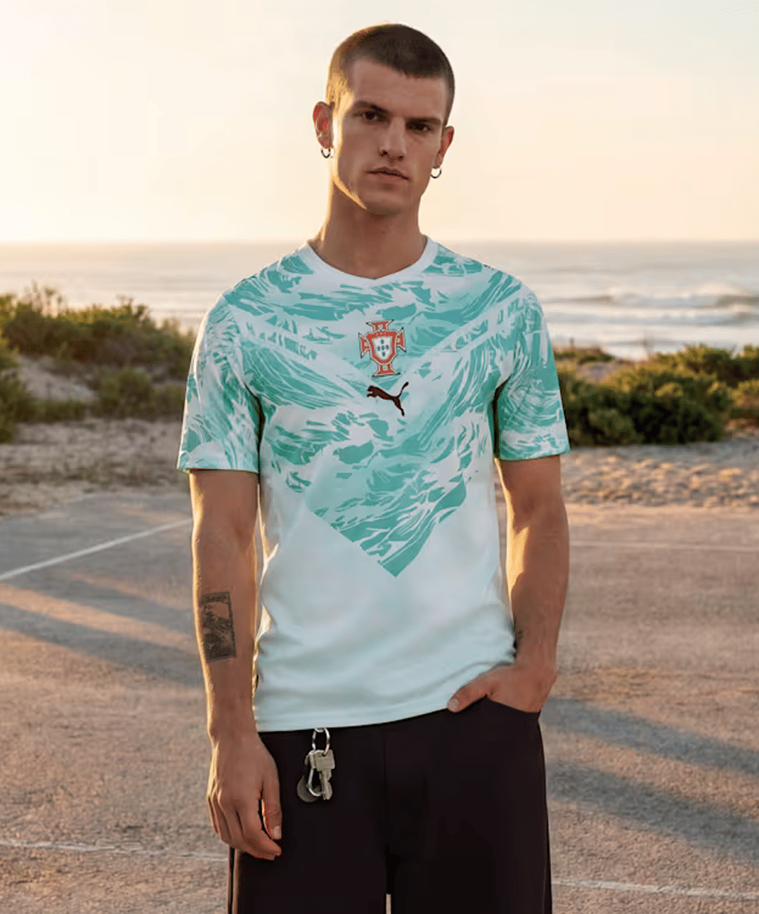 PUMA | PORTUGAL AWAY SOCCER JERSEY { PUMA WHITE/GREEN LAGOON