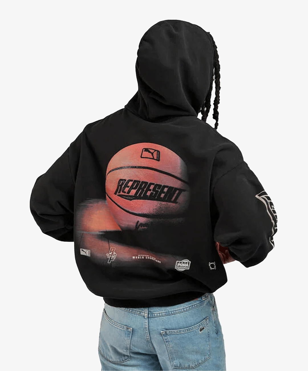 PUMA | x REPRESENT OVERSIZED HOODIE { BLACK