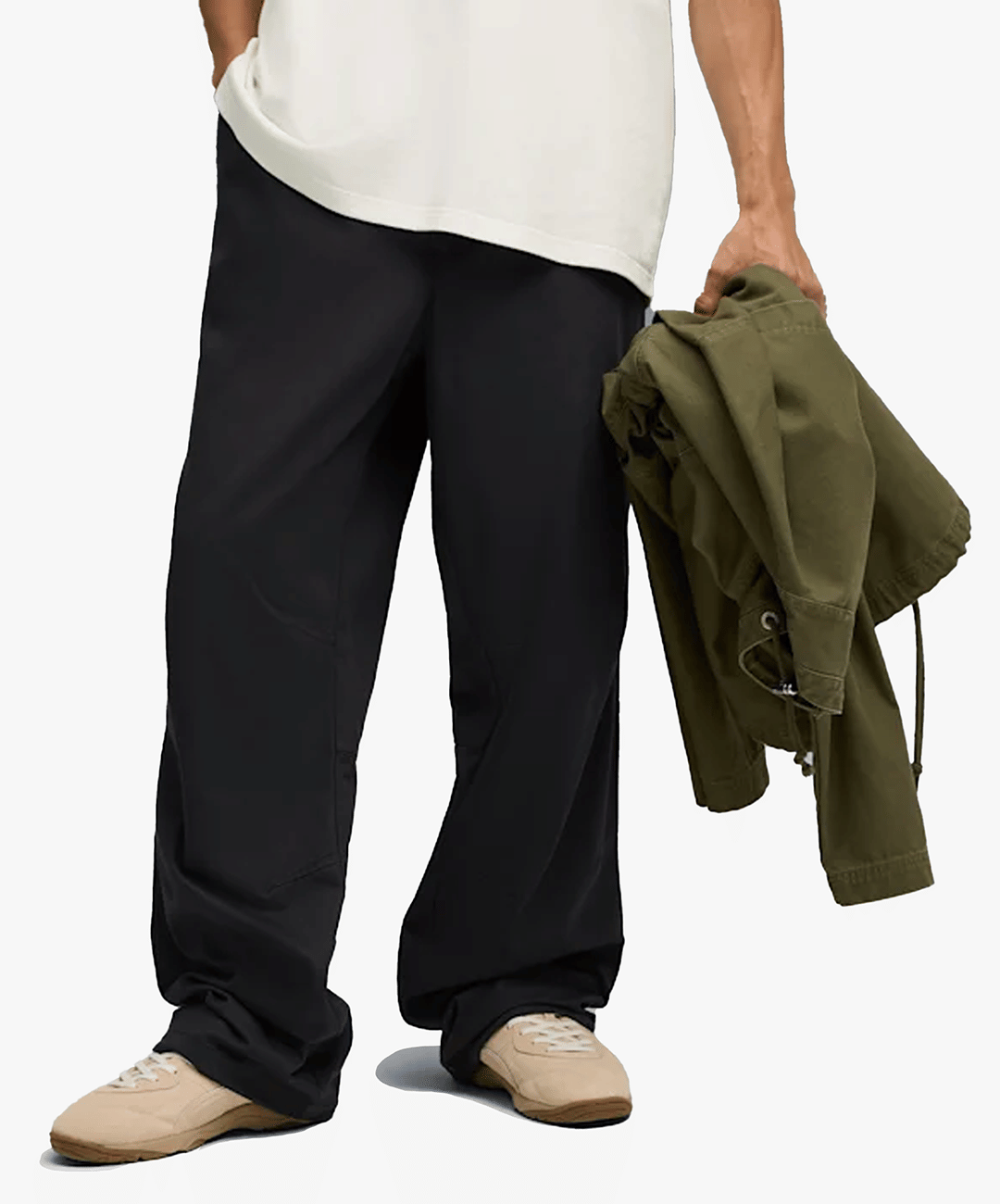 PUMA | x REPRESENT RELAXED WOVEN PANTS { BLACK