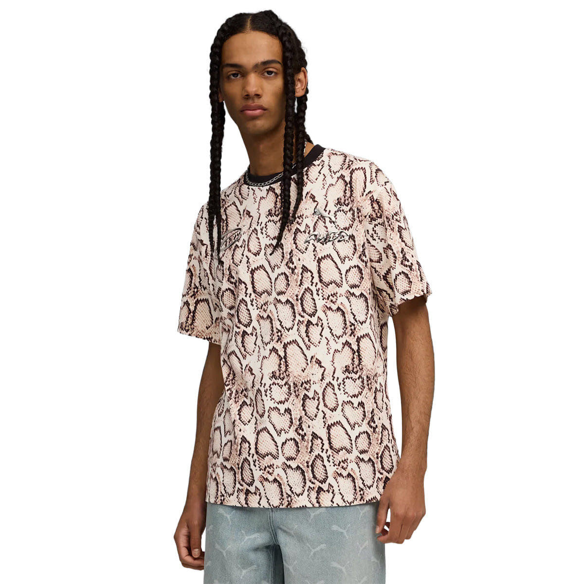 PUMA '+ ASAP ROCKY SNAKESKIN T-Shirt FROSTED IVORY