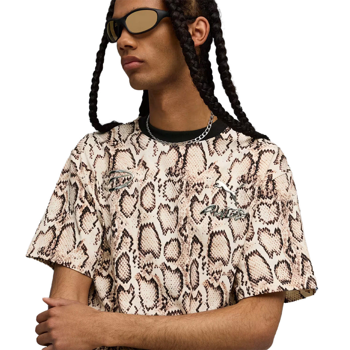 PUMA '+ ASAP ROCKY SNAKESKIN T-Shirt FROSTED IVORY