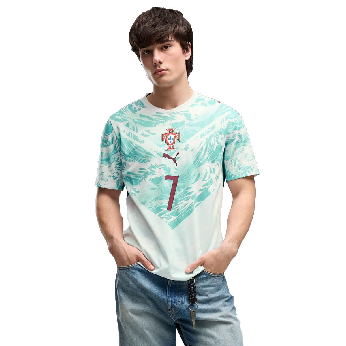 PUMA Portugal 2026 Ronaldo 7 Away Jersey White/Green Lagoon