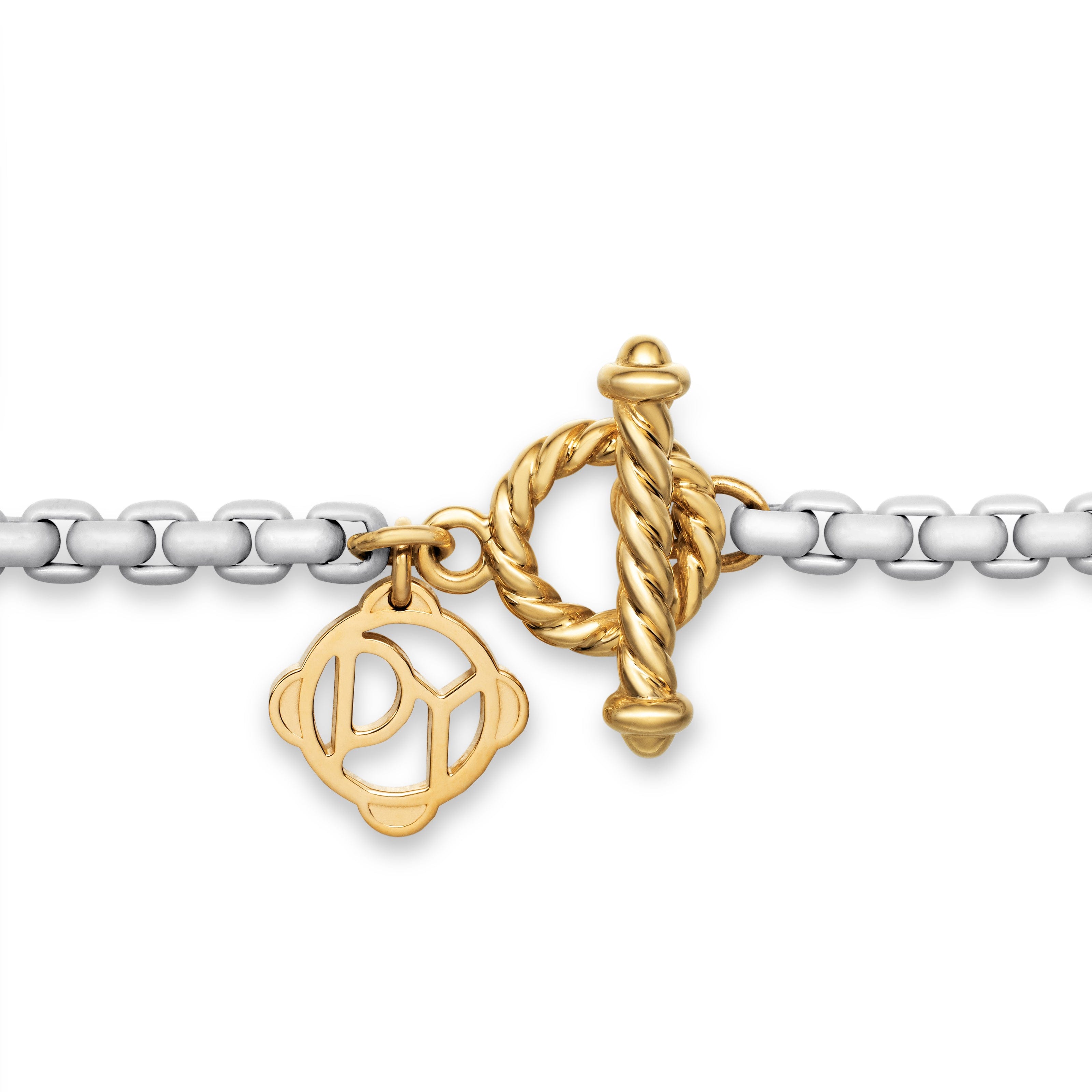 David Yurman DY Bel Aire Collection Necklace in Stainless Steel and 14K Yellow Gold