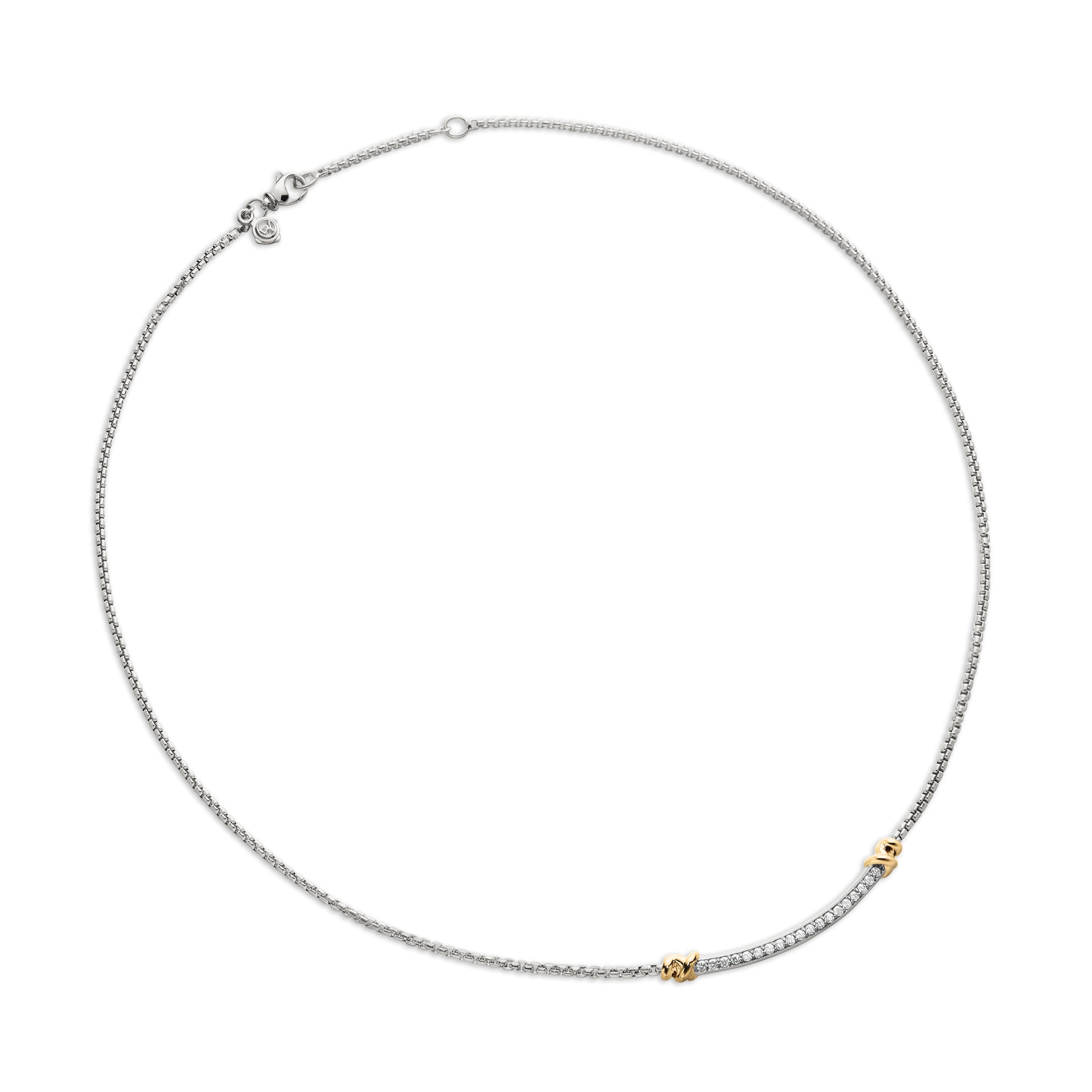 David Yurman DY Helena Collection Necklace in Sterling Silver and 18k Gold