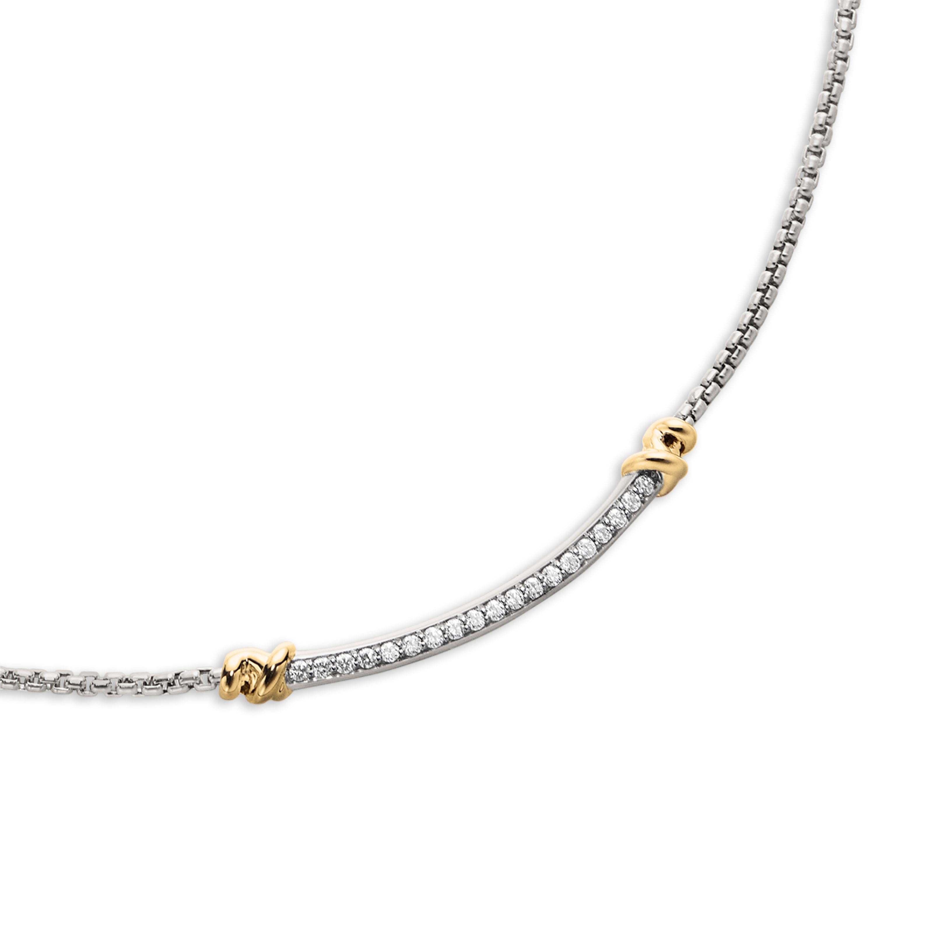 David Yurman DY Helena Collection Necklace in Sterling Silver and 18k Gold
