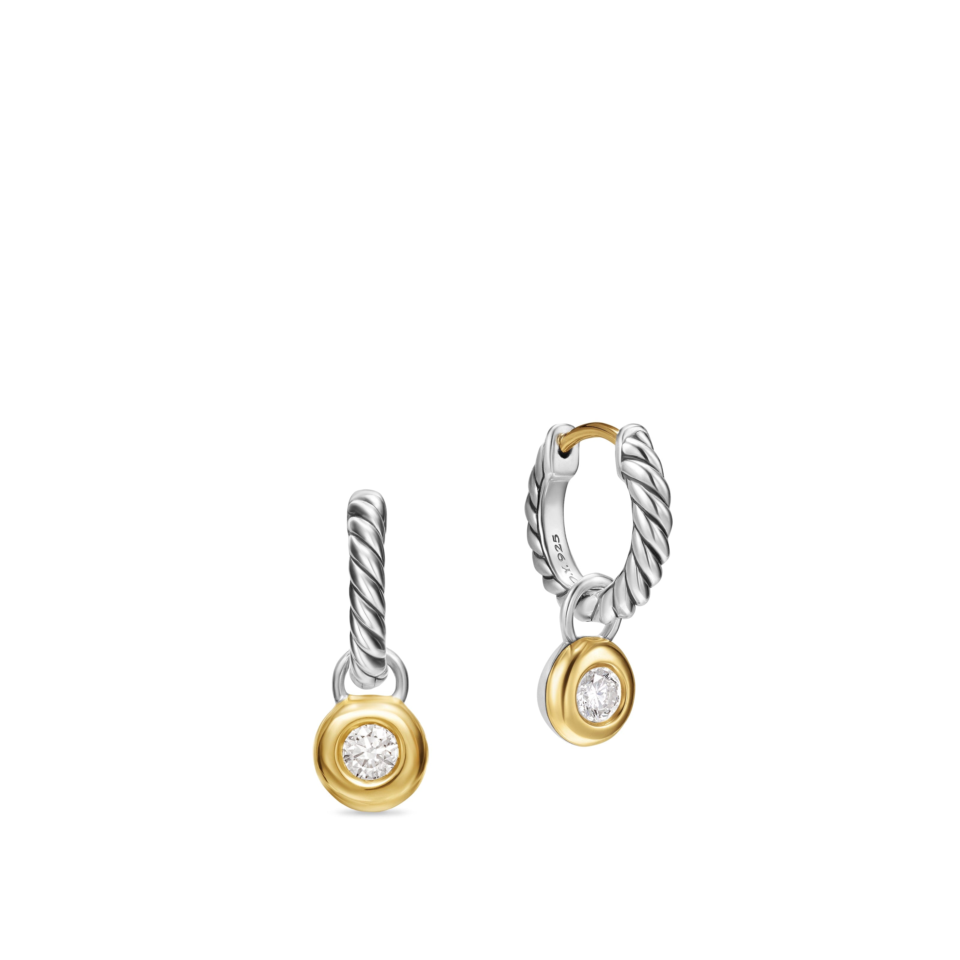 David Yurman Cable Collectibles® Collection Earring in Sterling Silver and 14k Gold