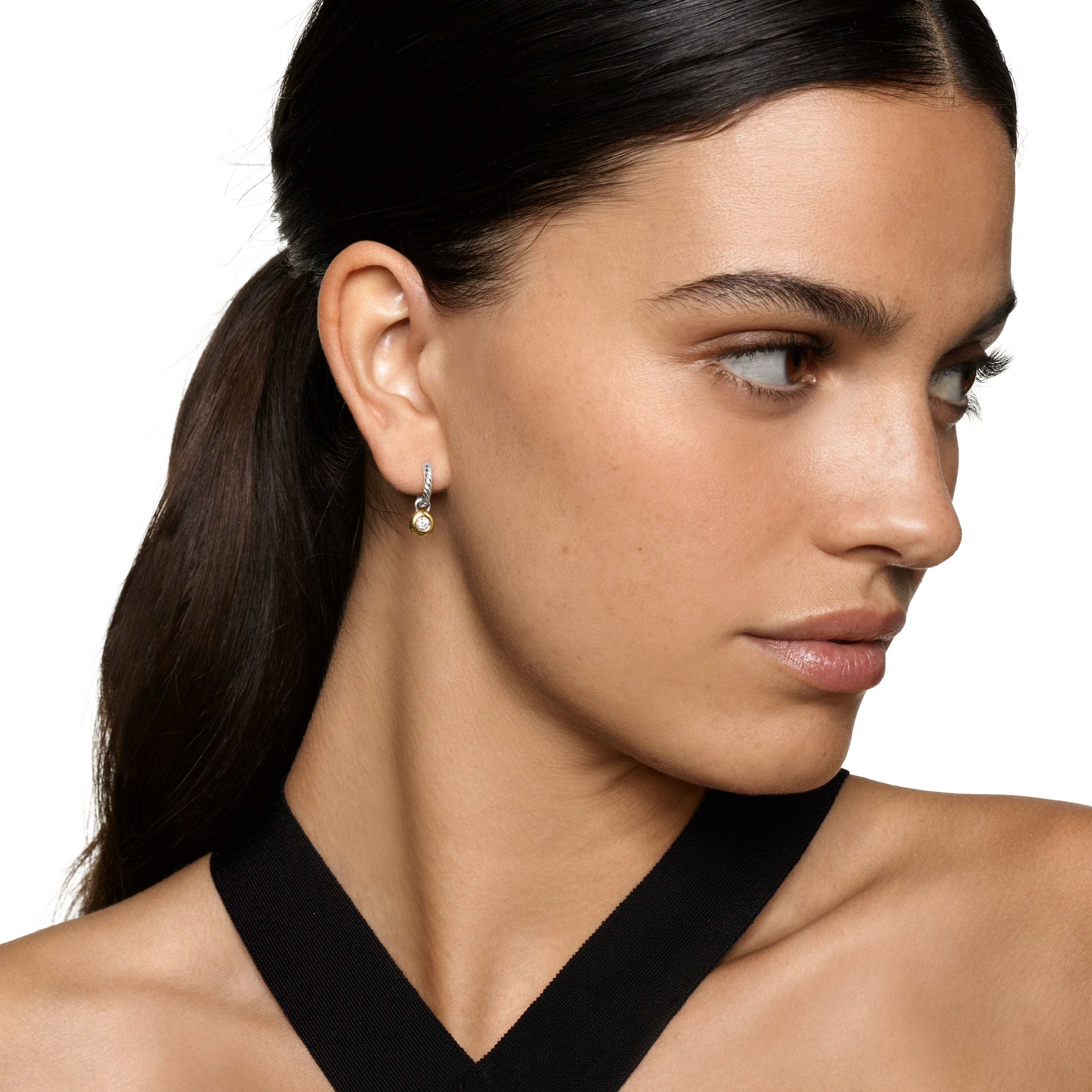 David Yurman Cable Collectibles® Collection Earring in Sterling Silver and 14k Gold