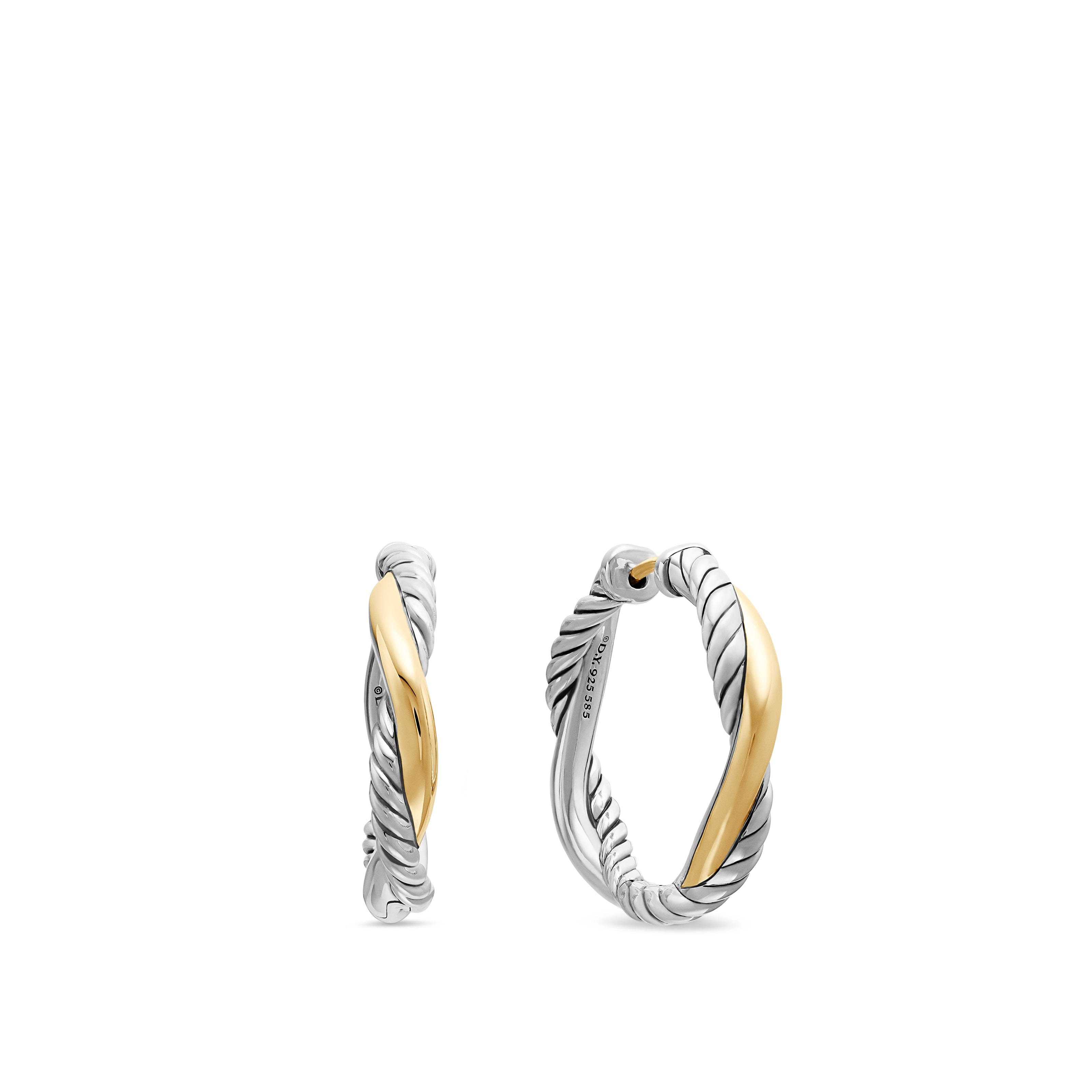 David Yurman Infinity Collection Earring in Sterling Silver and 14k Gold
