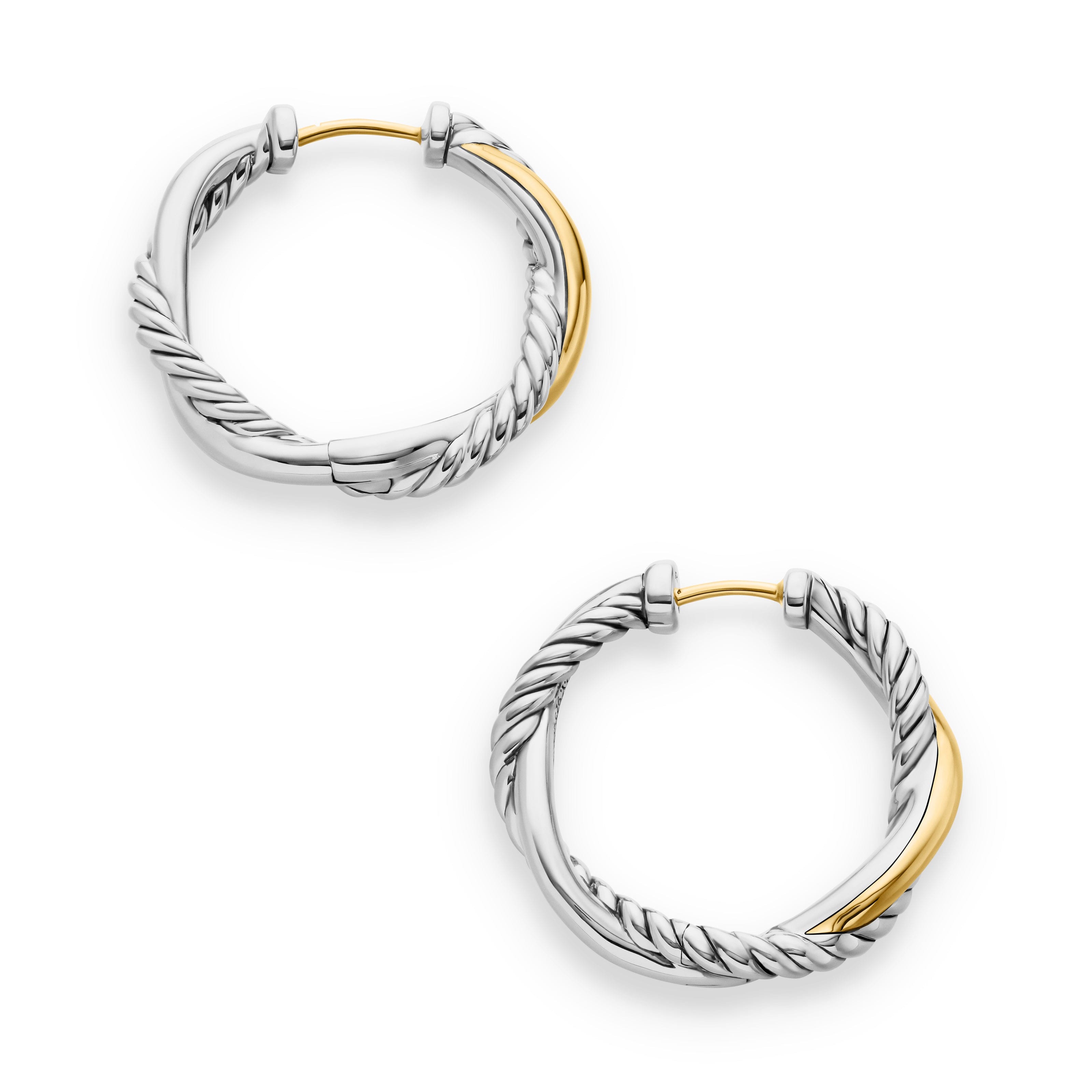 David Yurman Infinity Collection Earring in Sterling Silver and 14k Gold