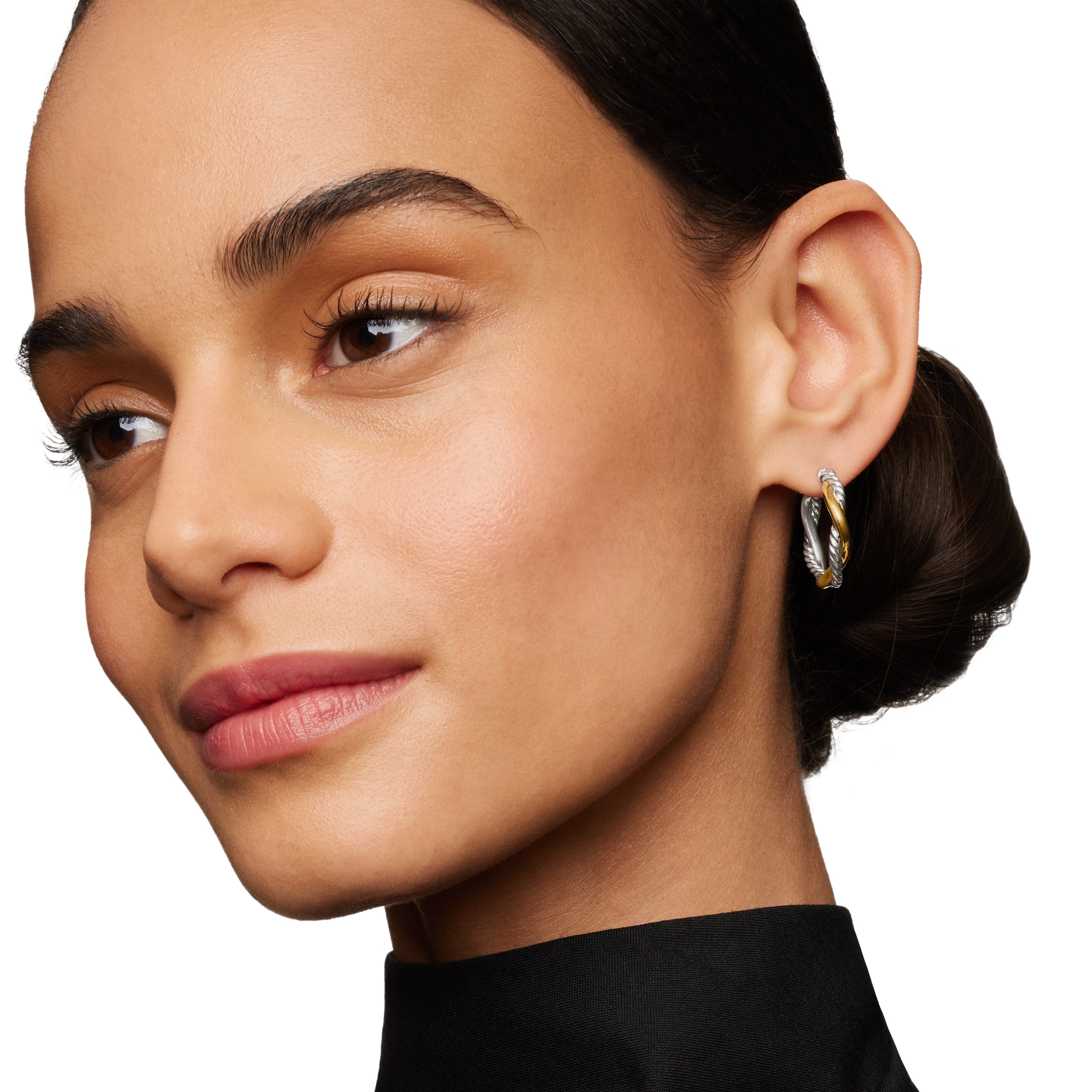 David Yurman Infinity Collection Earring in Sterling Silver and 14k Gold