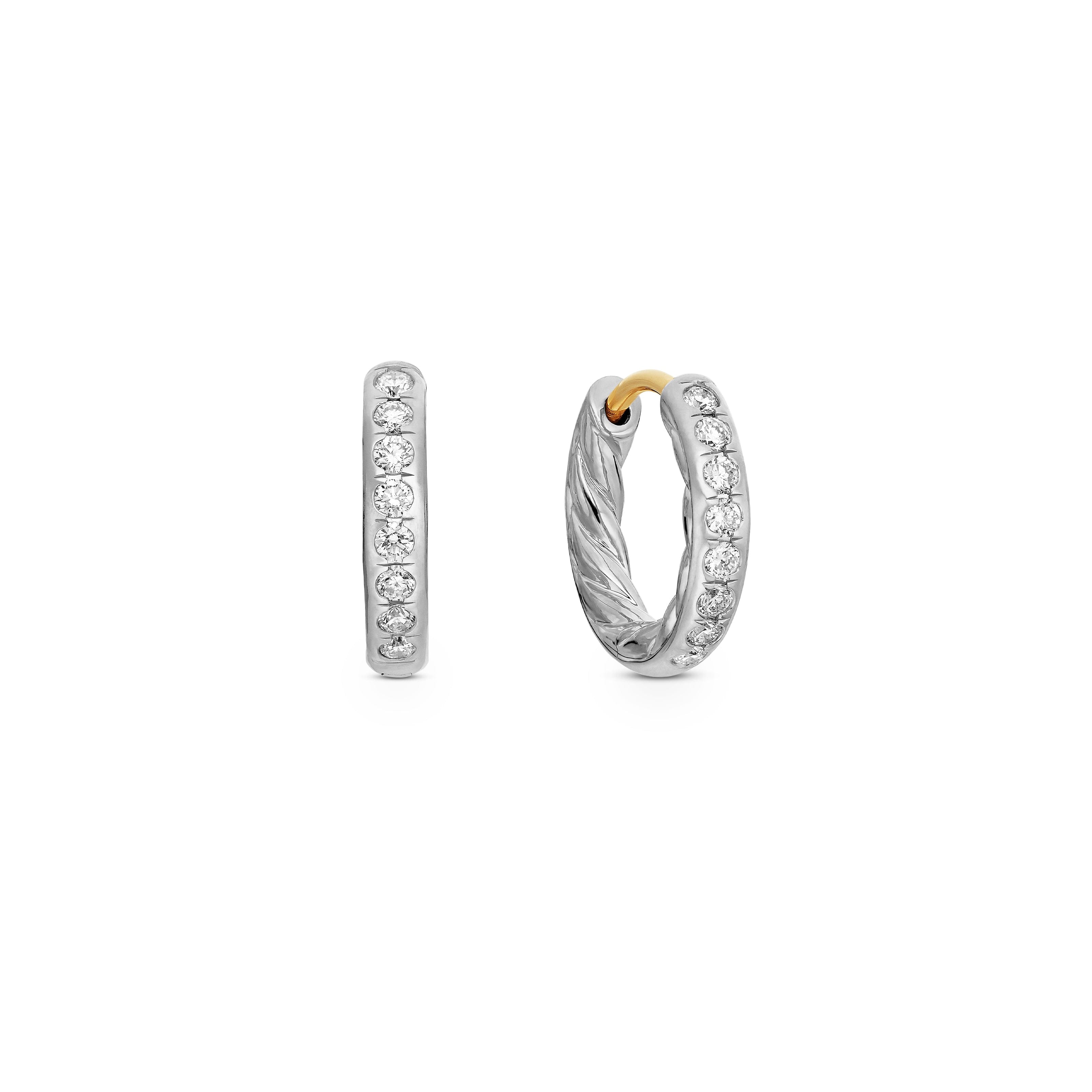 David Yurman Petite Pavé Collection Earring in Sterling Silver