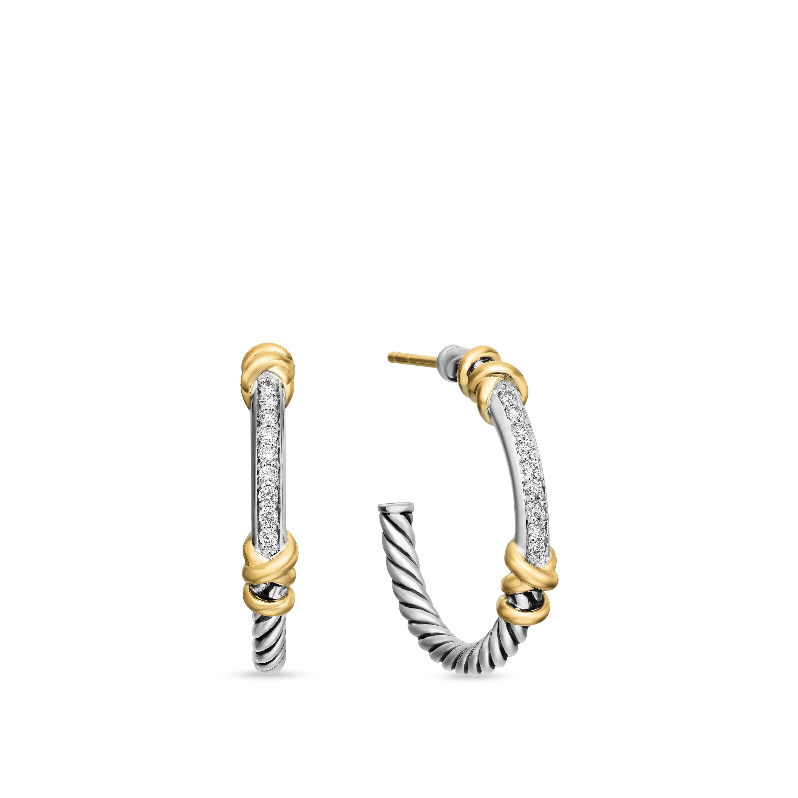 David Yurman DY Helena Collection Earring in Sterling Silver and 18k Gold