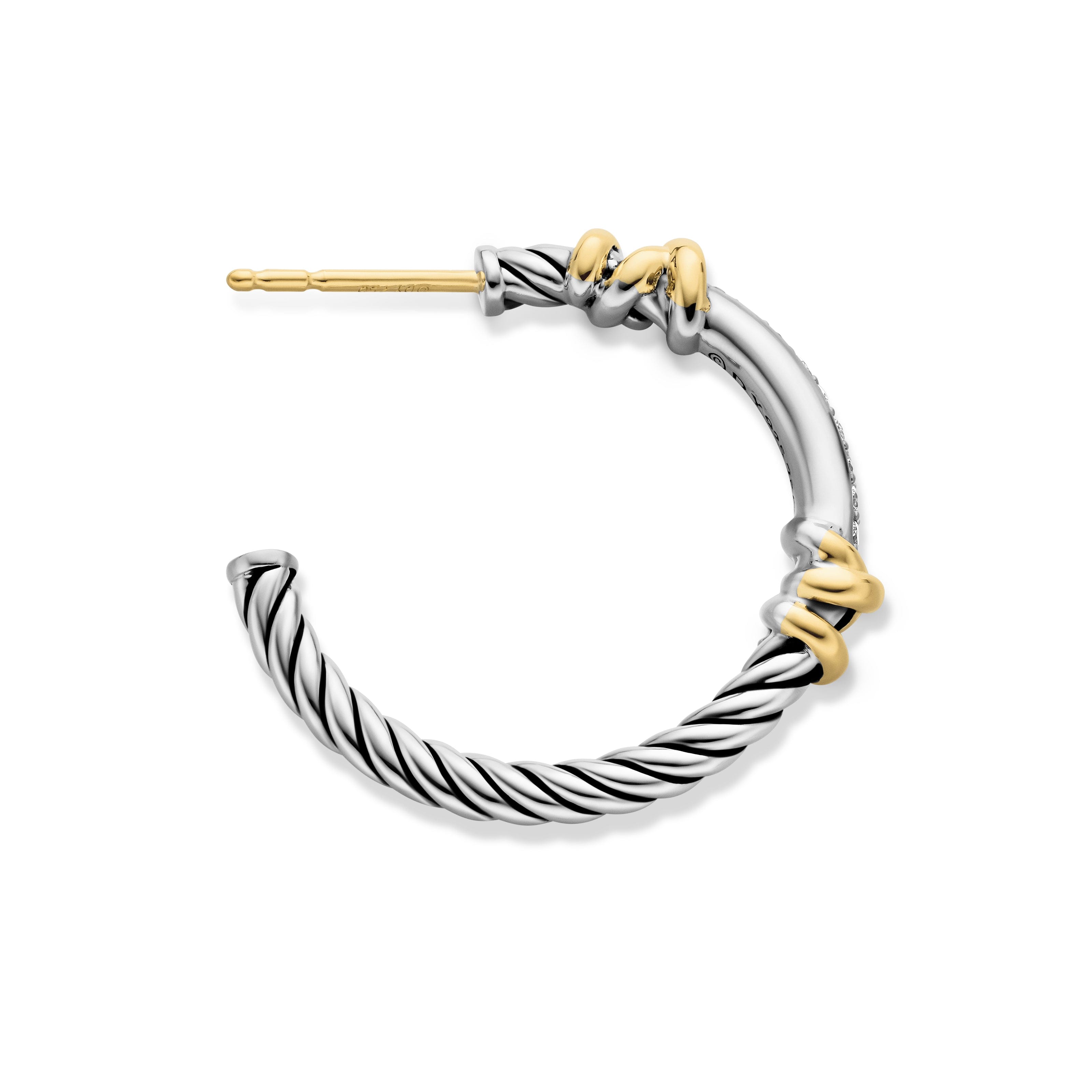 David Yurman DY Helena Collection Earring in Sterling Silver and 18k Gold