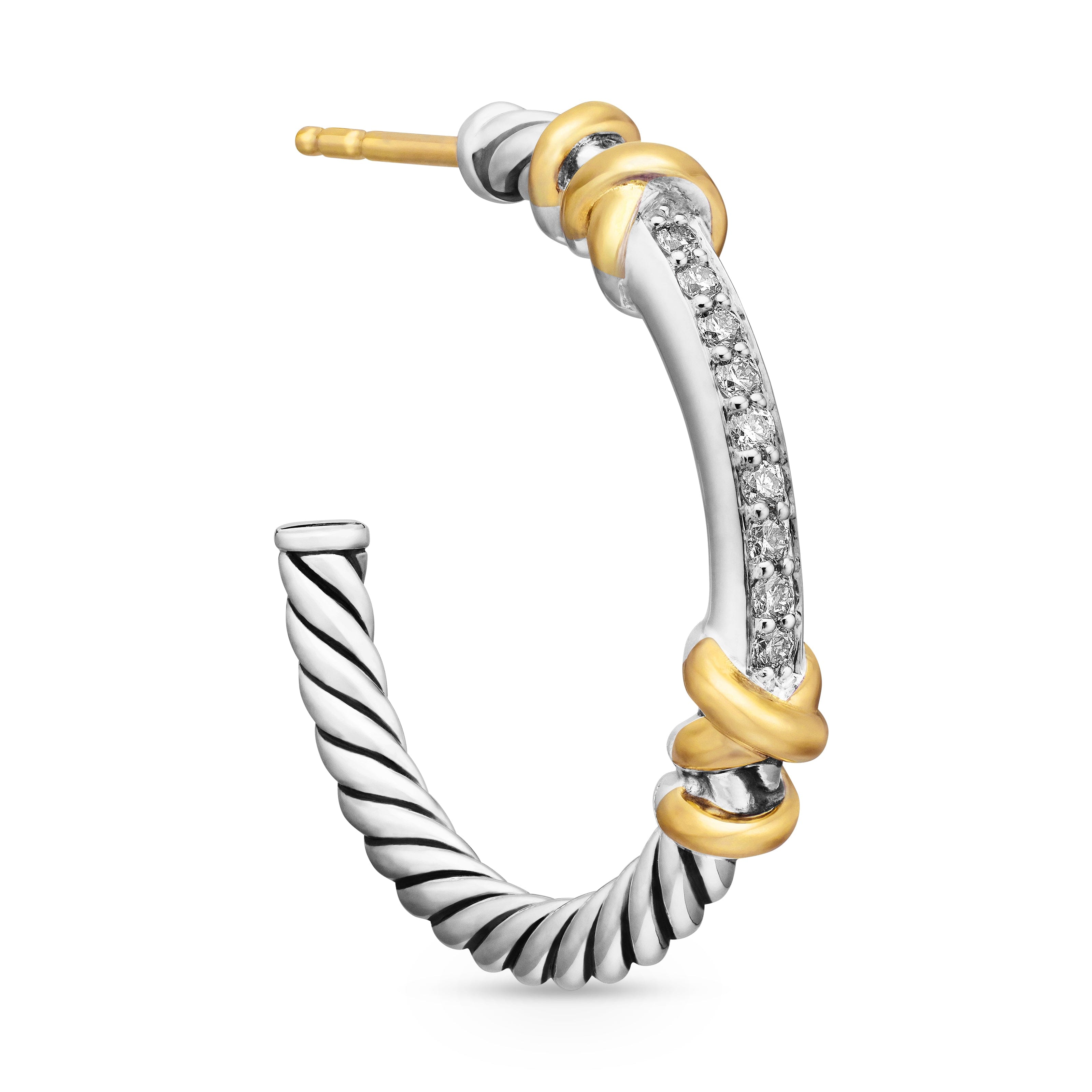 David Yurman DY Helena Collection Earring in Sterling Silver and 18k Gold