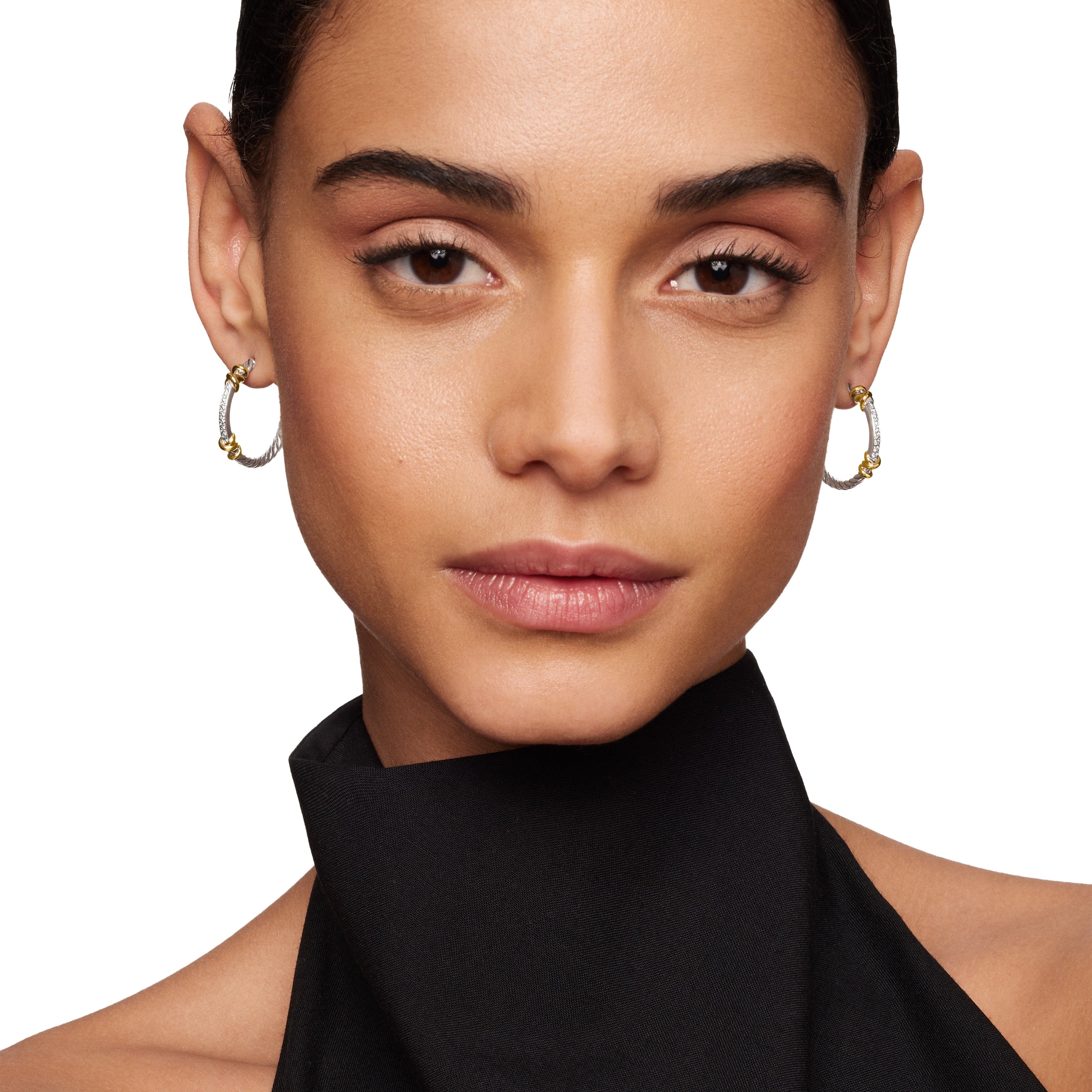 David Yurman DY Helena Collection Earring in Sterling Silver and 18k Gold