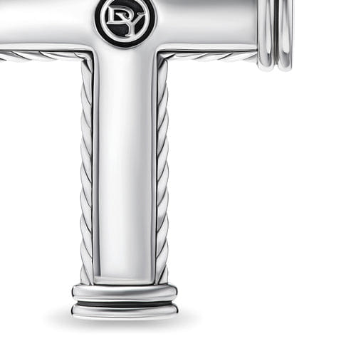 David Yurman Chevron Cross Pendant in Sterling Silver with 18K Yellow Gold, 33 mm