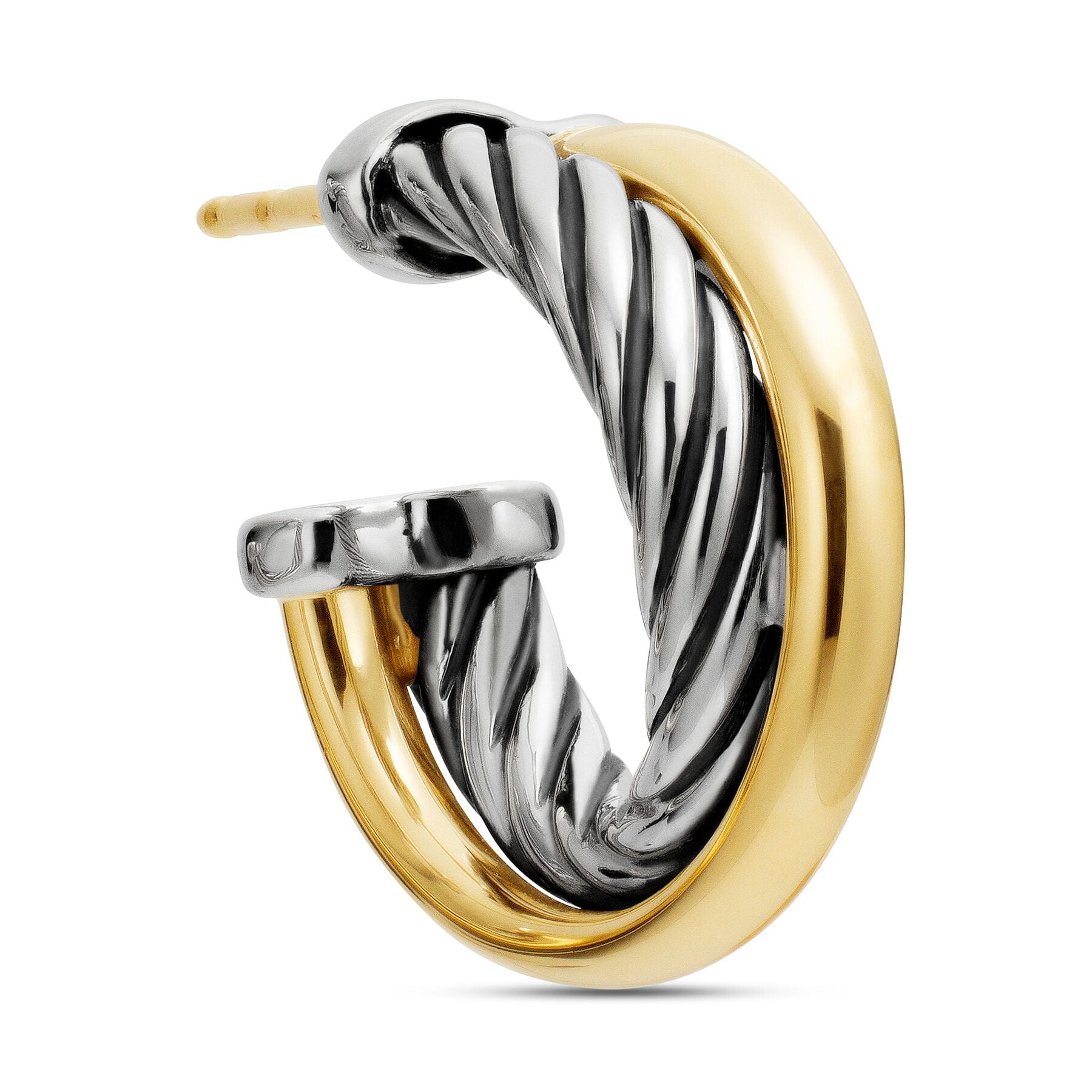 David Yurman The Crossover® Collection Earring in Silver and 18 - Karat Yellow Gold