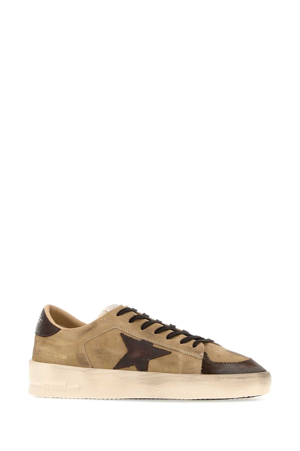 Golden Goose Deluxe Brand Suede and Leather Star - Patch Sneaker — Beige