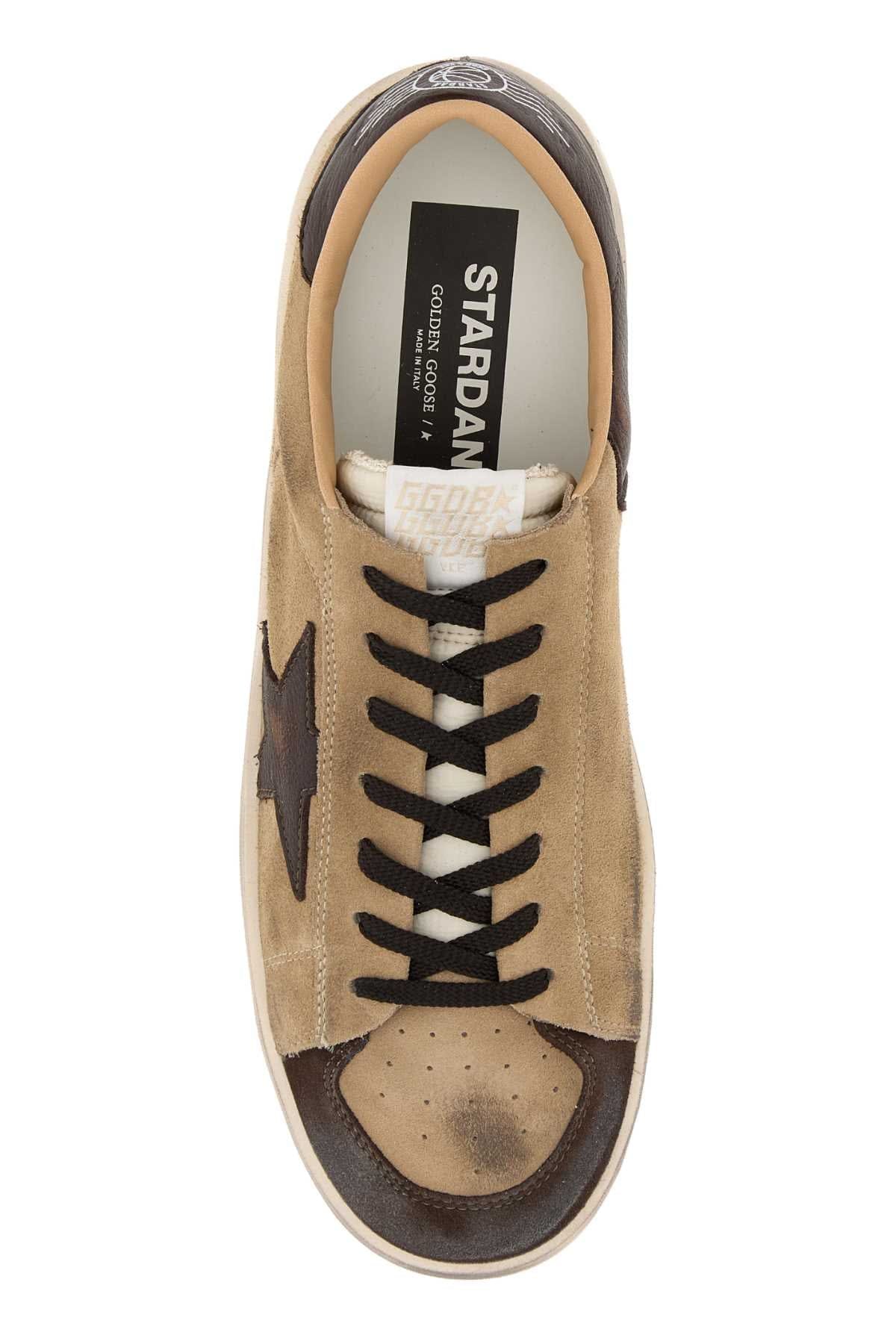 Golden Goose Deluxe Brand Suede and Leather Star - Patch Sneaker — Beige