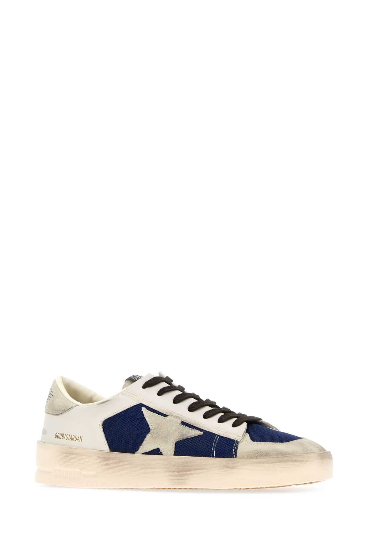 Golden Goose Deluxe Brand Leather and Canvas Colorblock Sneaker — Navy