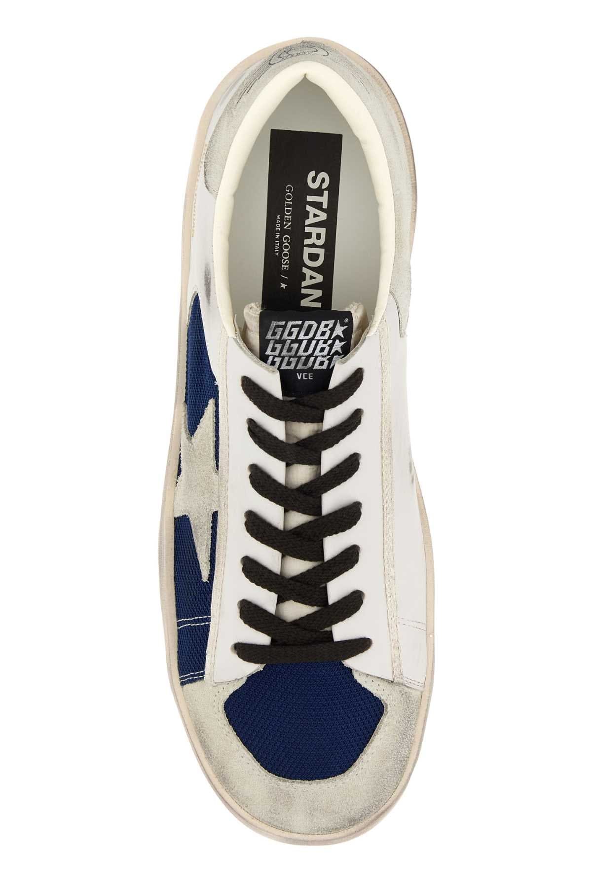 Golden Goose Deluxe Brand Leather and Canvas Colorblock Sneaker — Navy