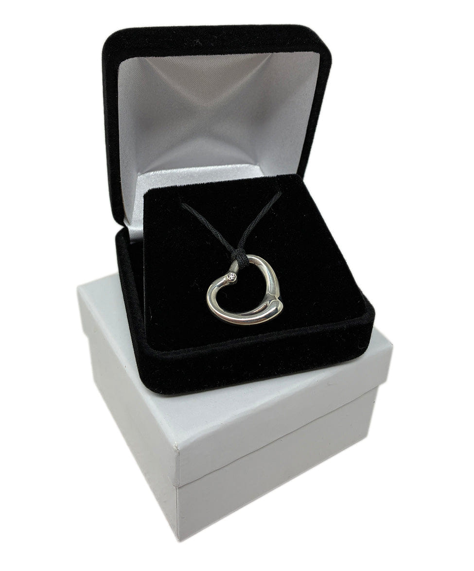 Tiffany & Co. Elsa Peretti for Tiffany & Co. Open Heart in Sterling Silver w/ Diamond