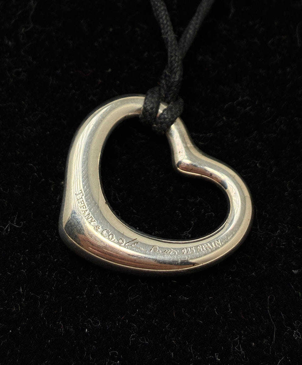 Tiffany & Co. Elsa Peretti for Tiffany & Co. Open Heart in Sterling Silver w/ Diamond