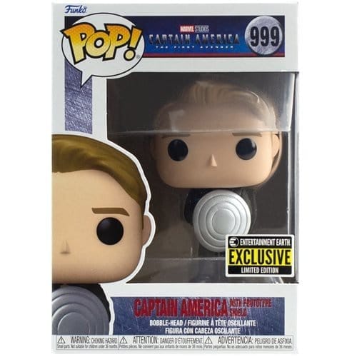 Funko Pop! 999 Marvel - Captain America with Prototype Shield Vinyl Figure - Entertainment Earth Exclusive