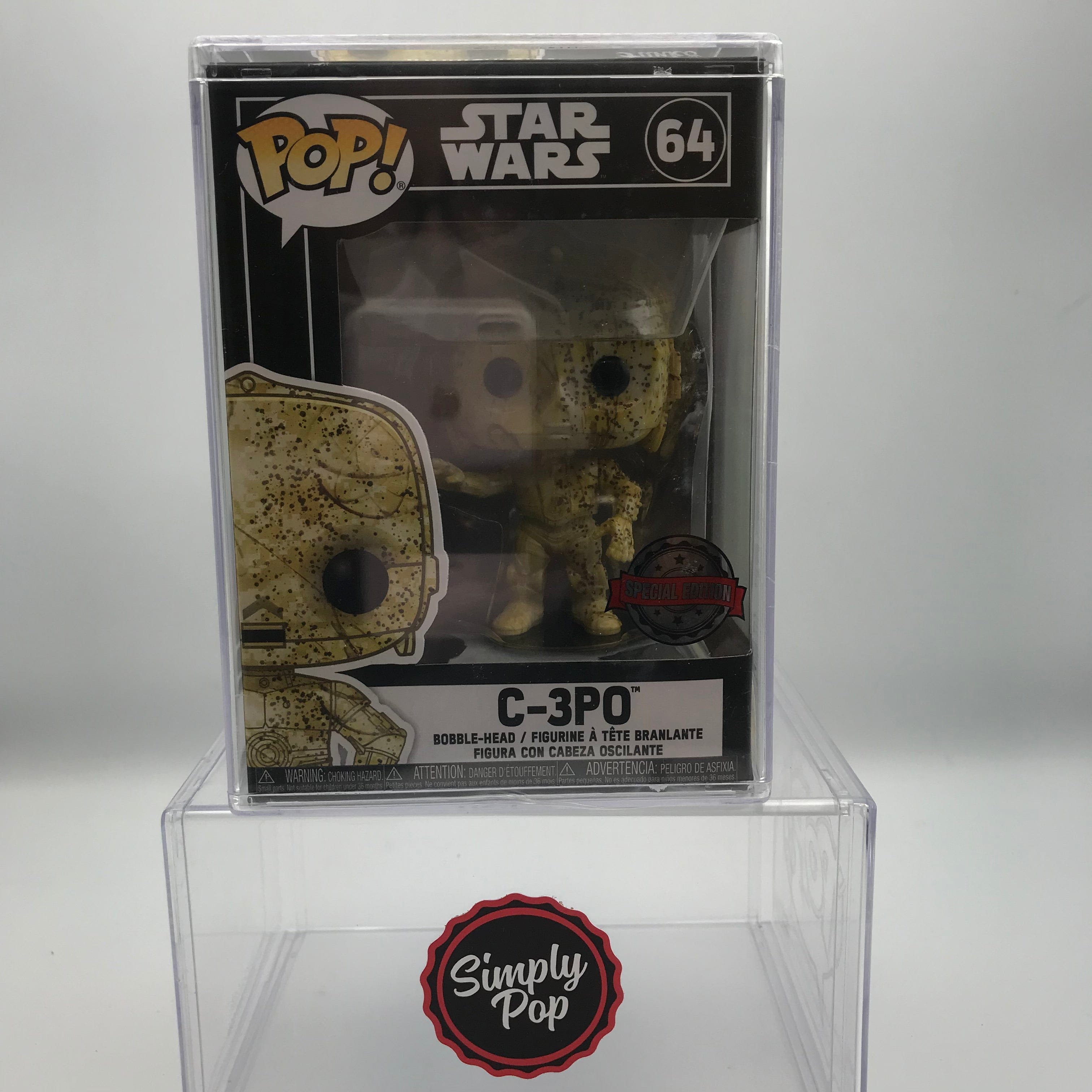 Funko Pop C - 3PO #64 Futura Star Wars The Force Awakens Special Edition With Hard Stack