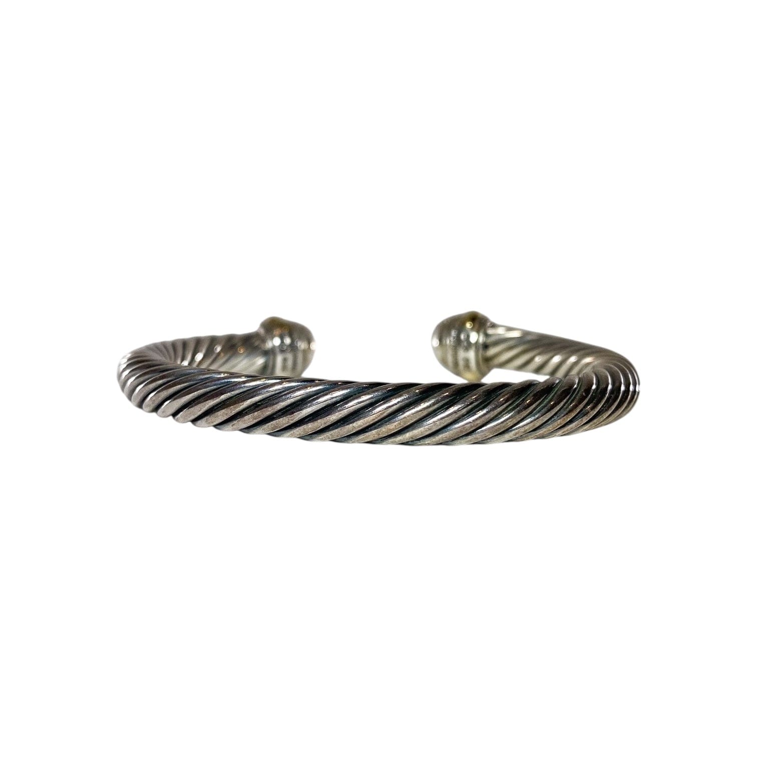 David Yurman Gold Diamond 925 Sterling Silver Cable Cuff