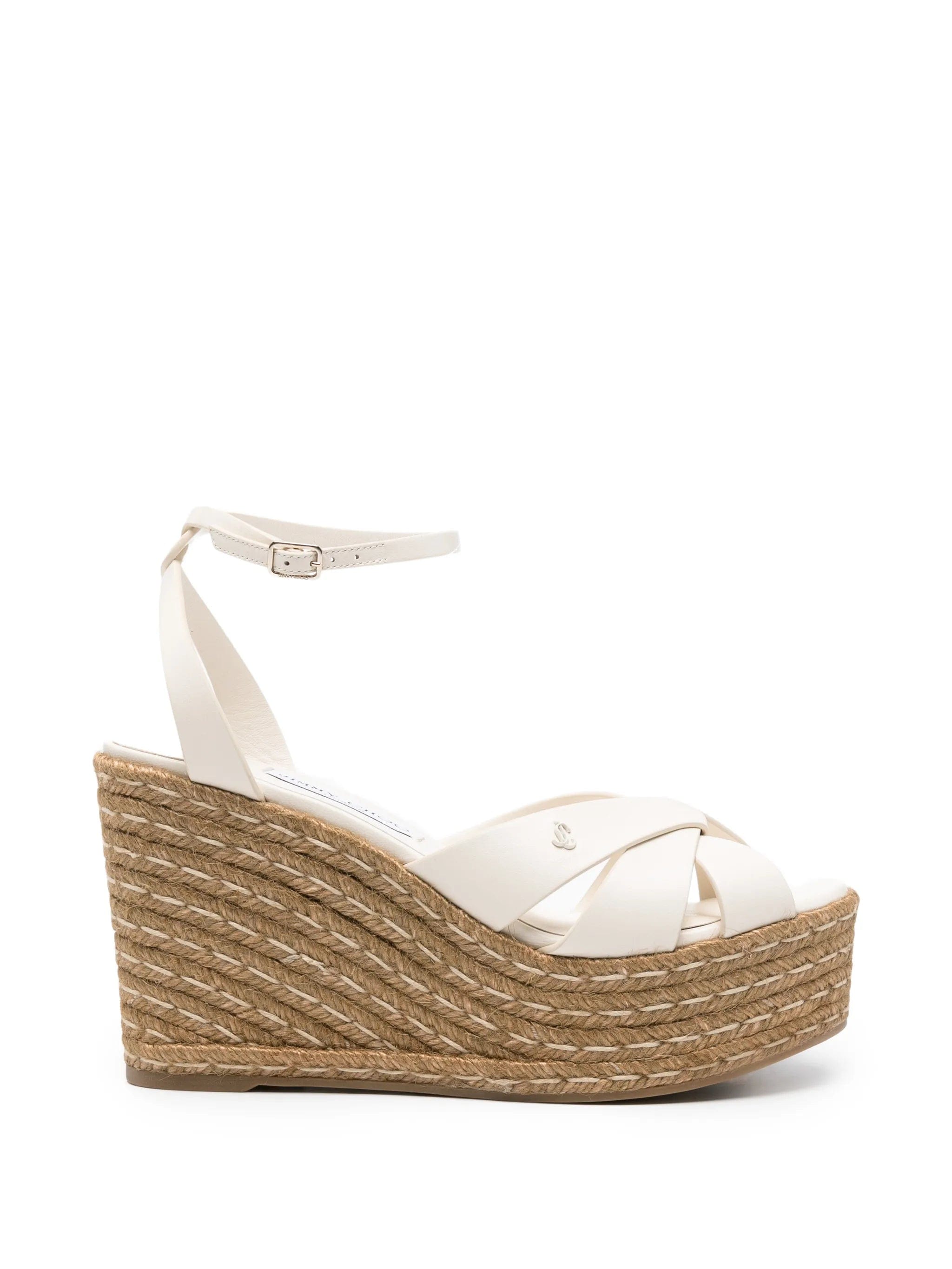 Jimmy Choo Korra leather wedge espadrilles