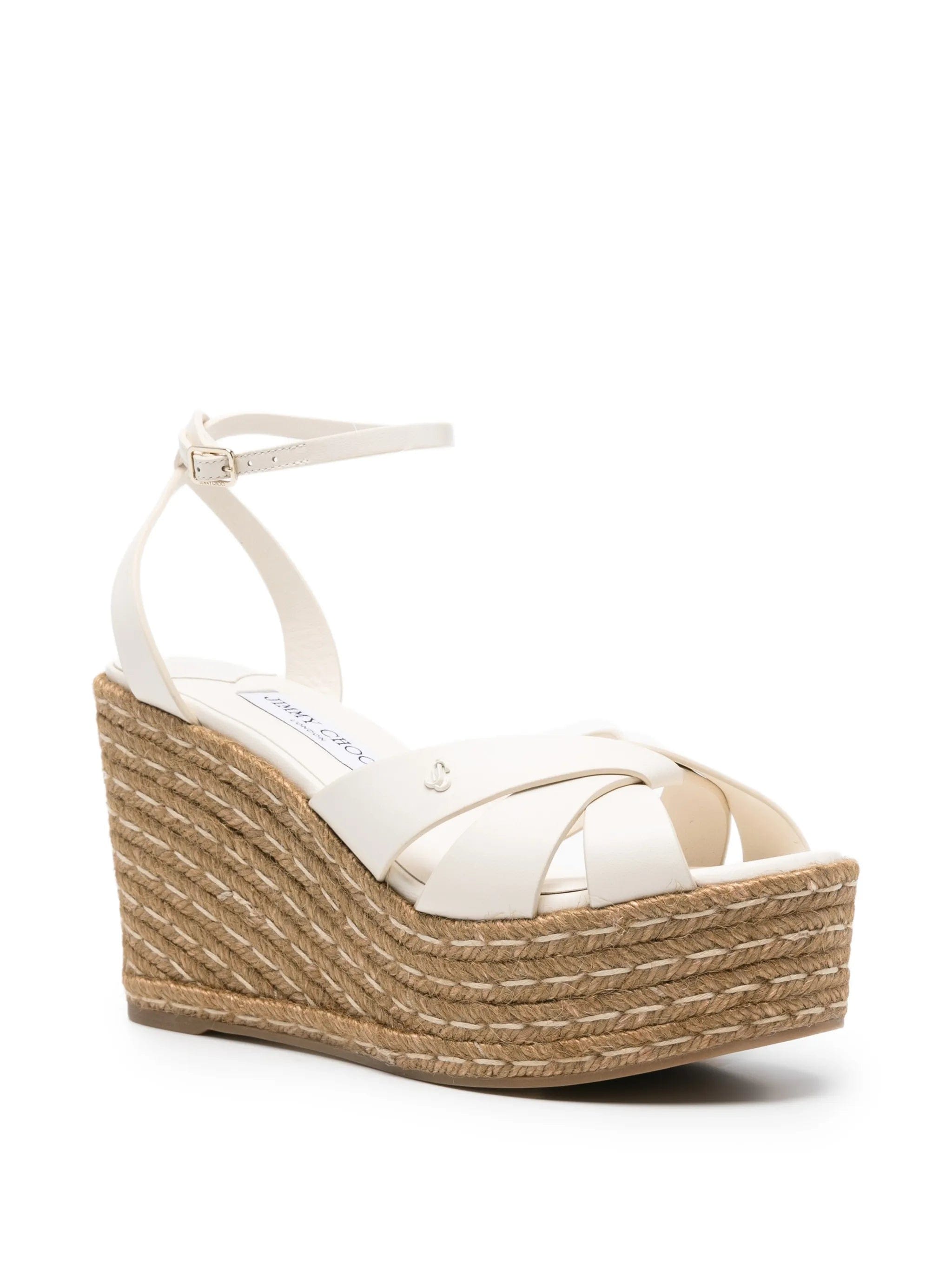 Jimmy Choo Korra leather wedge espadrilles