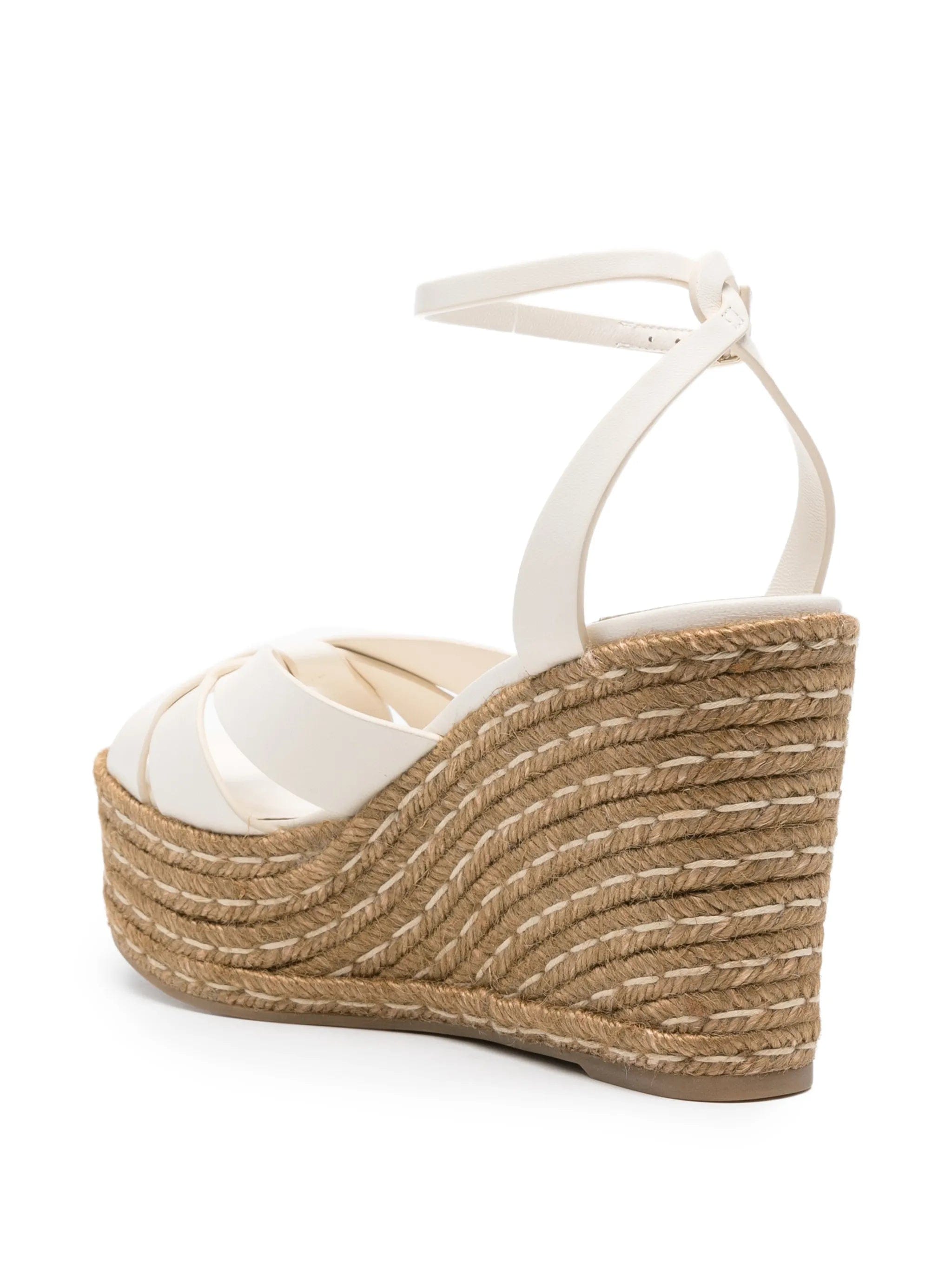 Jimmy Choo Korra leather wedge espadrilles