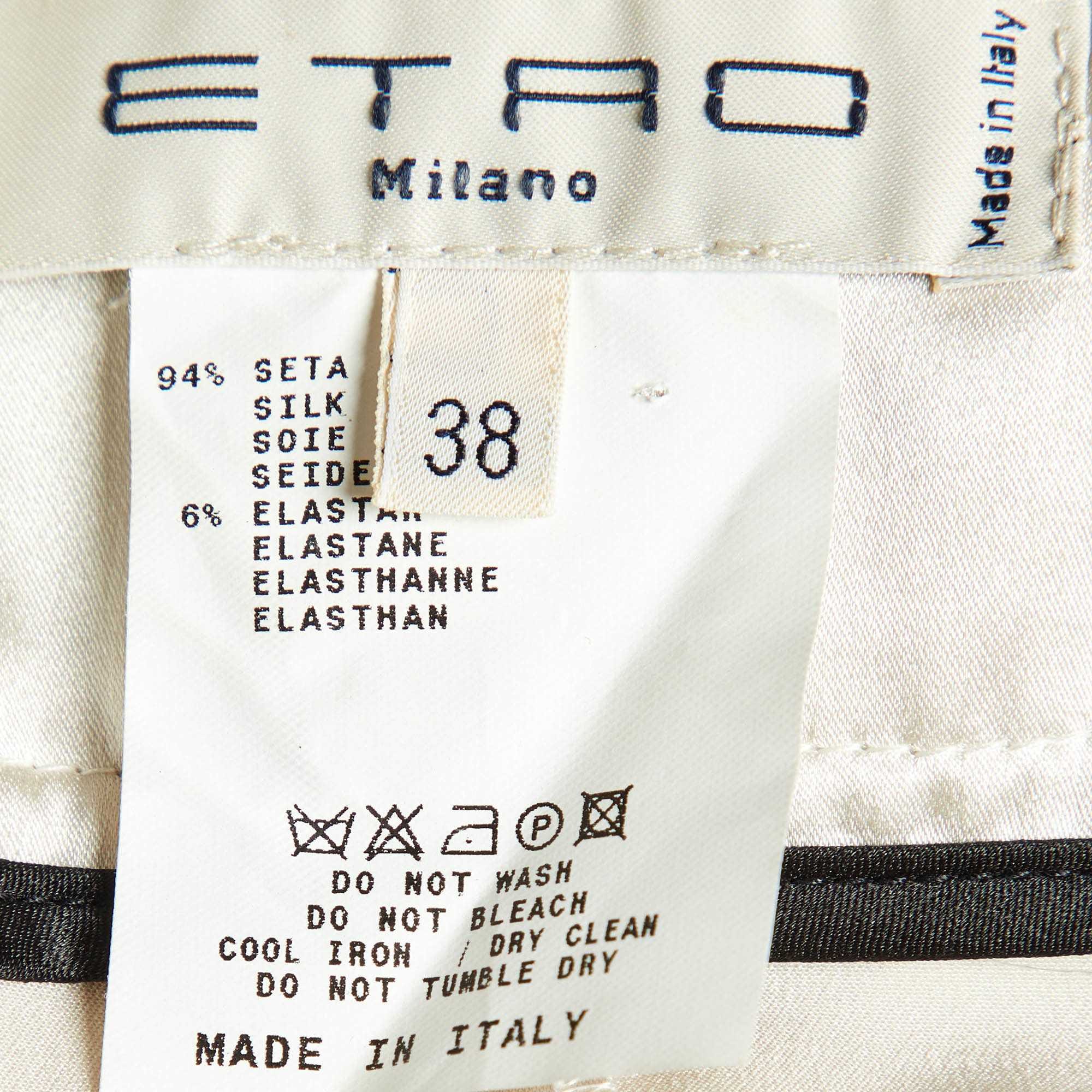 Off - White Printed Satin Silk Knee - Length Skirt