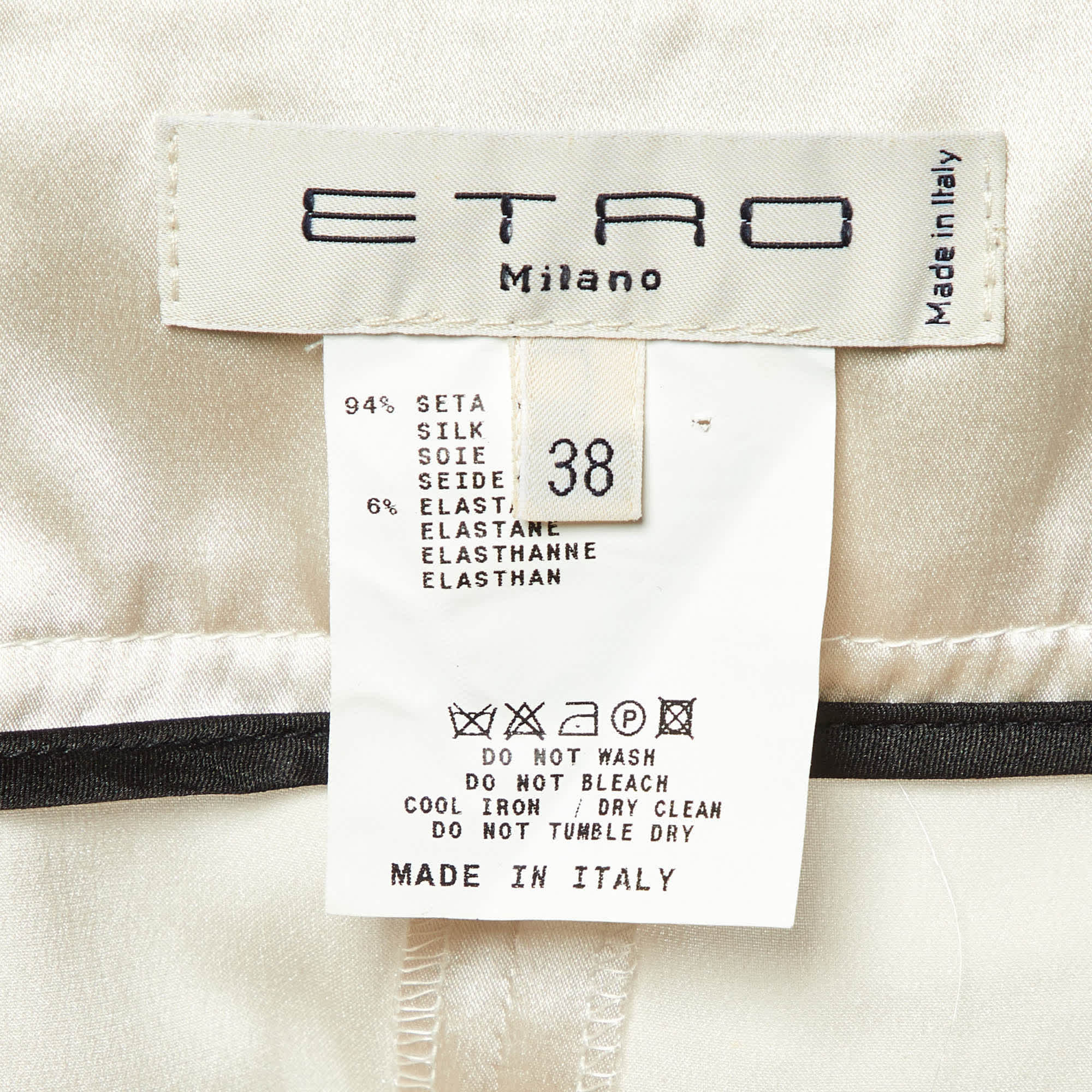 Off - White Printed Satin Silk Knee - Length Skirt