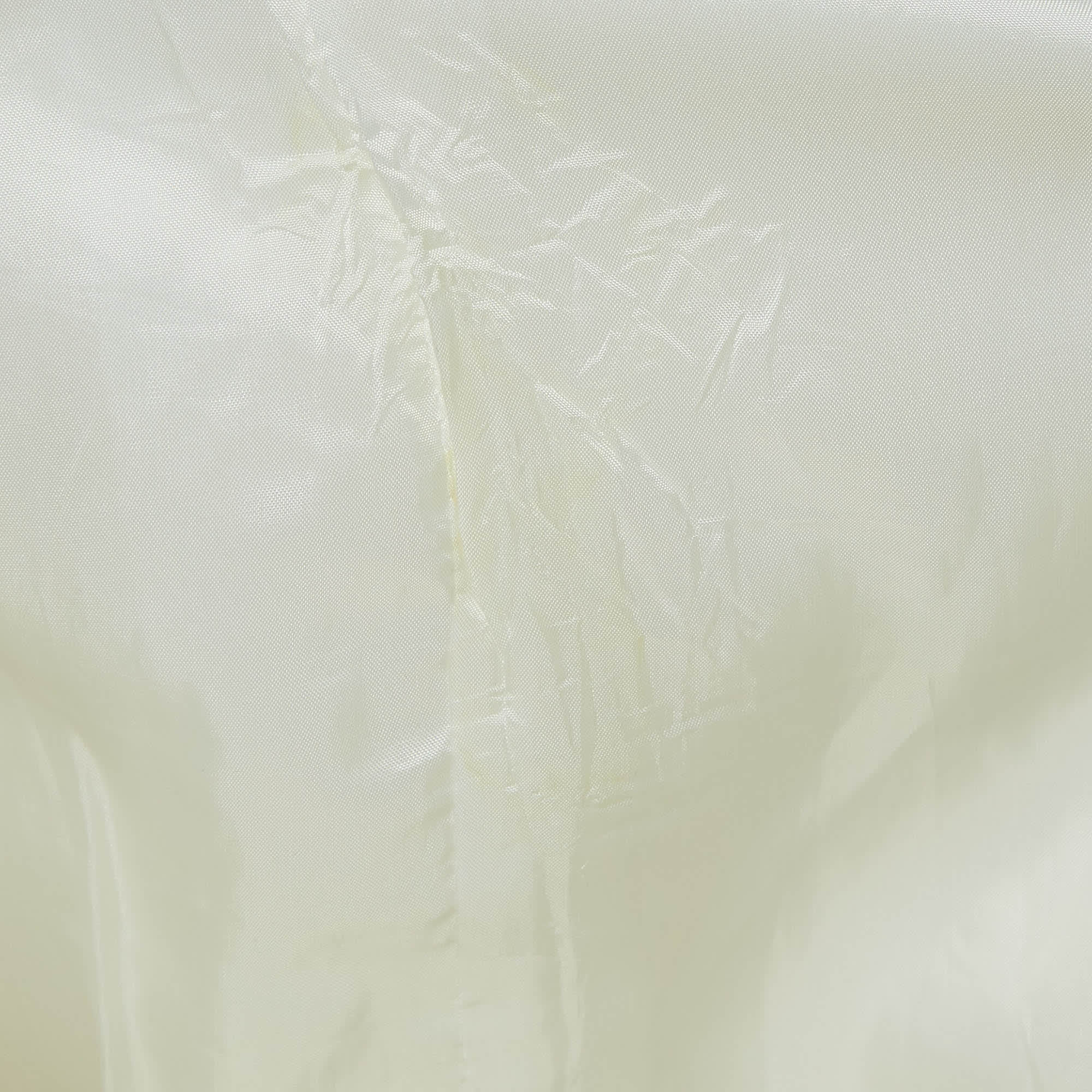 Off White Tulle Ruched Halter Neck Mini Dress