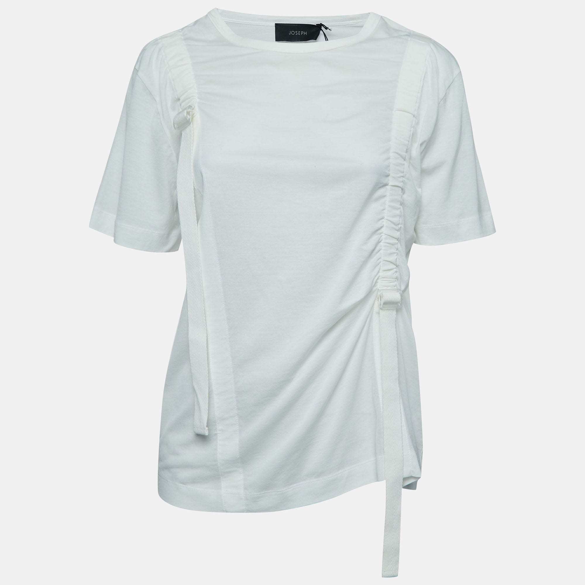 Off-White Joseph Off White Cotton Adjustable Strap Detailed Half Sleeve T - Shirt