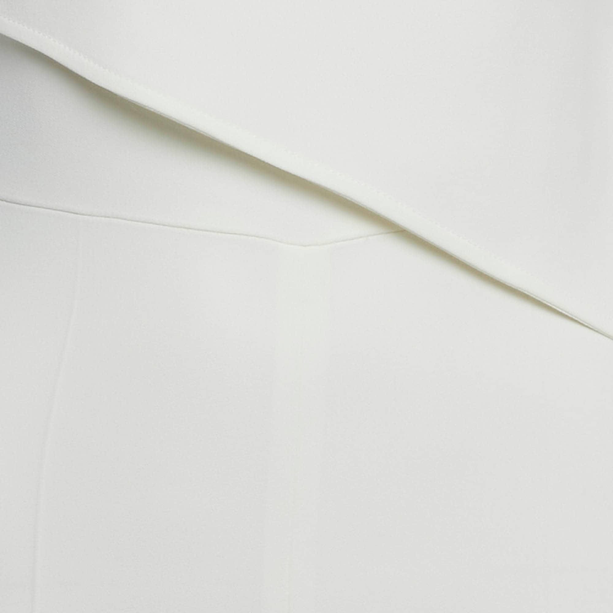 Off White Crepe Asymmetric Belted Jumpsuit
