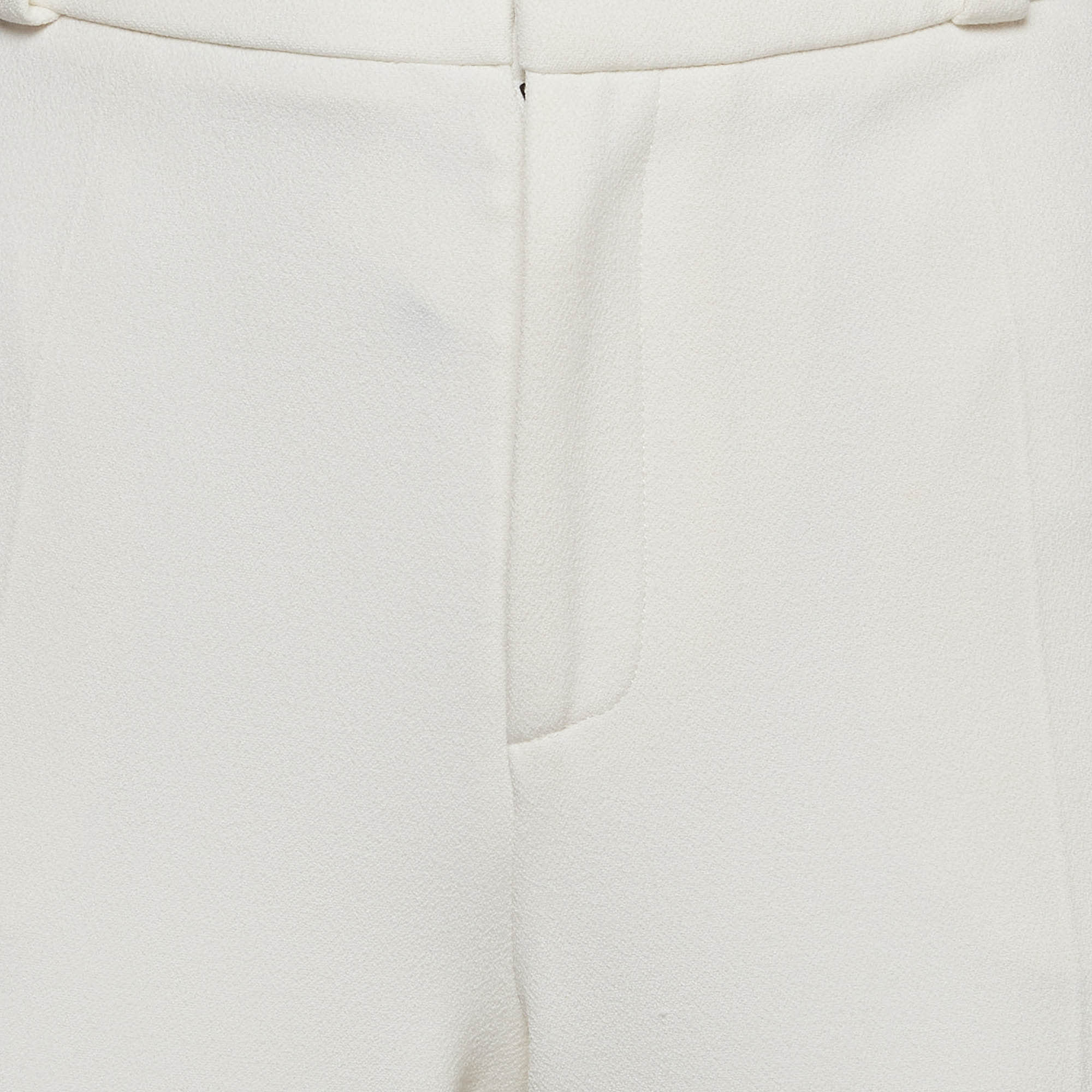 Off-White X Net A Porter Off - White Crepe Straight Leg Trousers