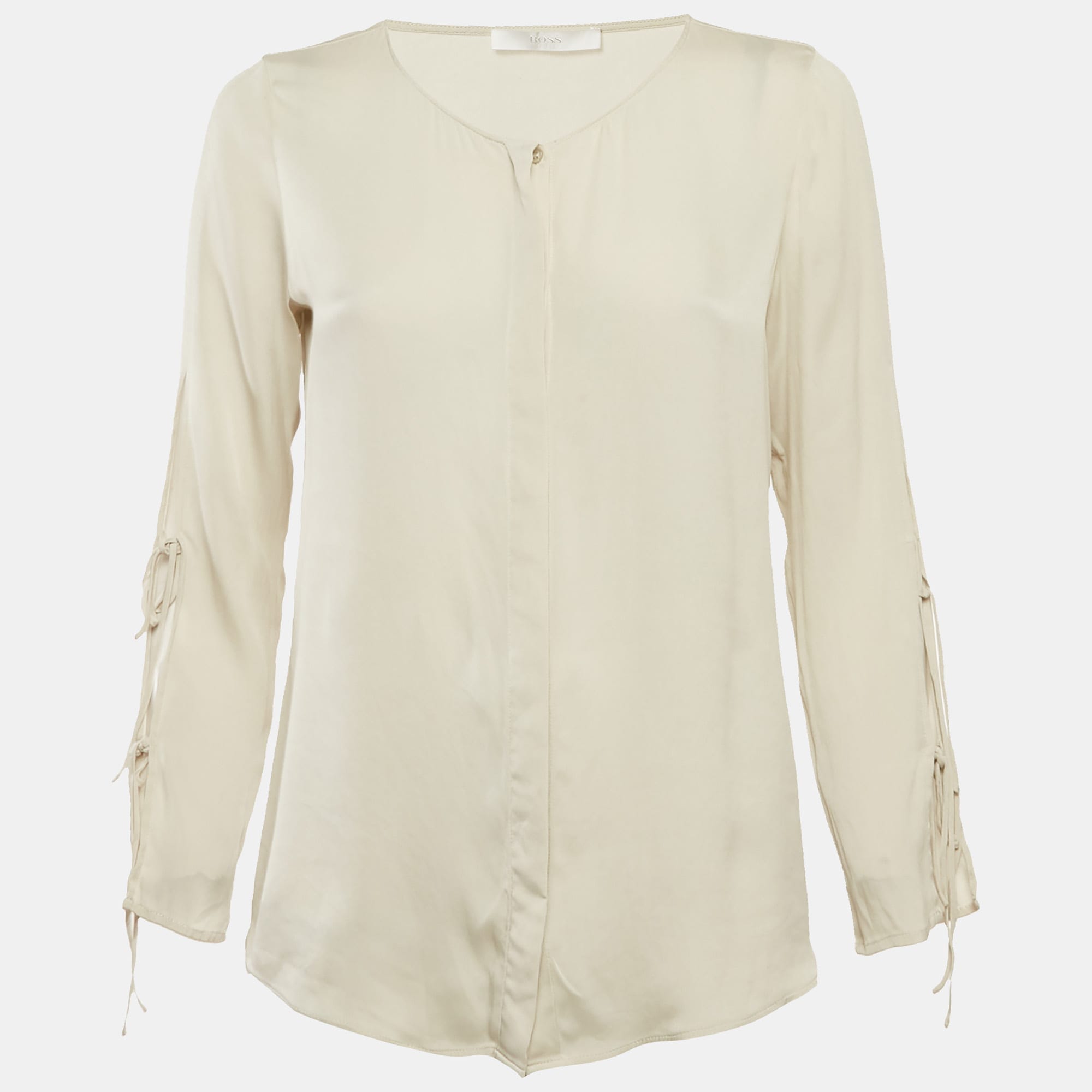 Off - White Crepe Button Front Blouse