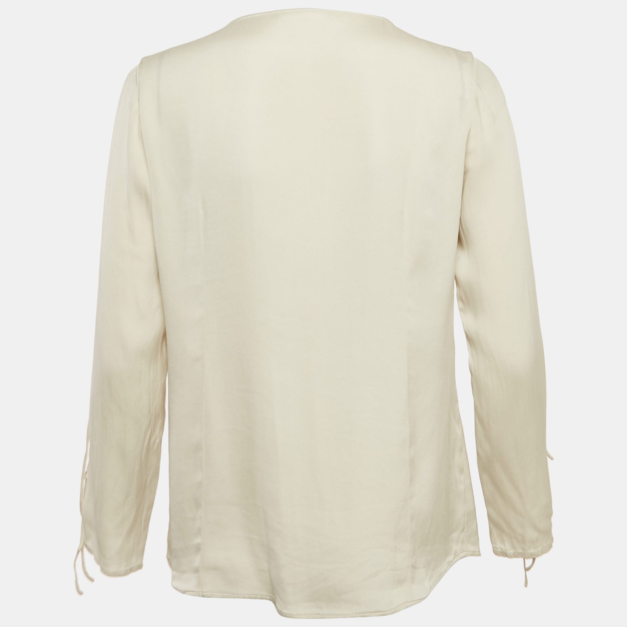 Off - White Crepe Button Front Blouse