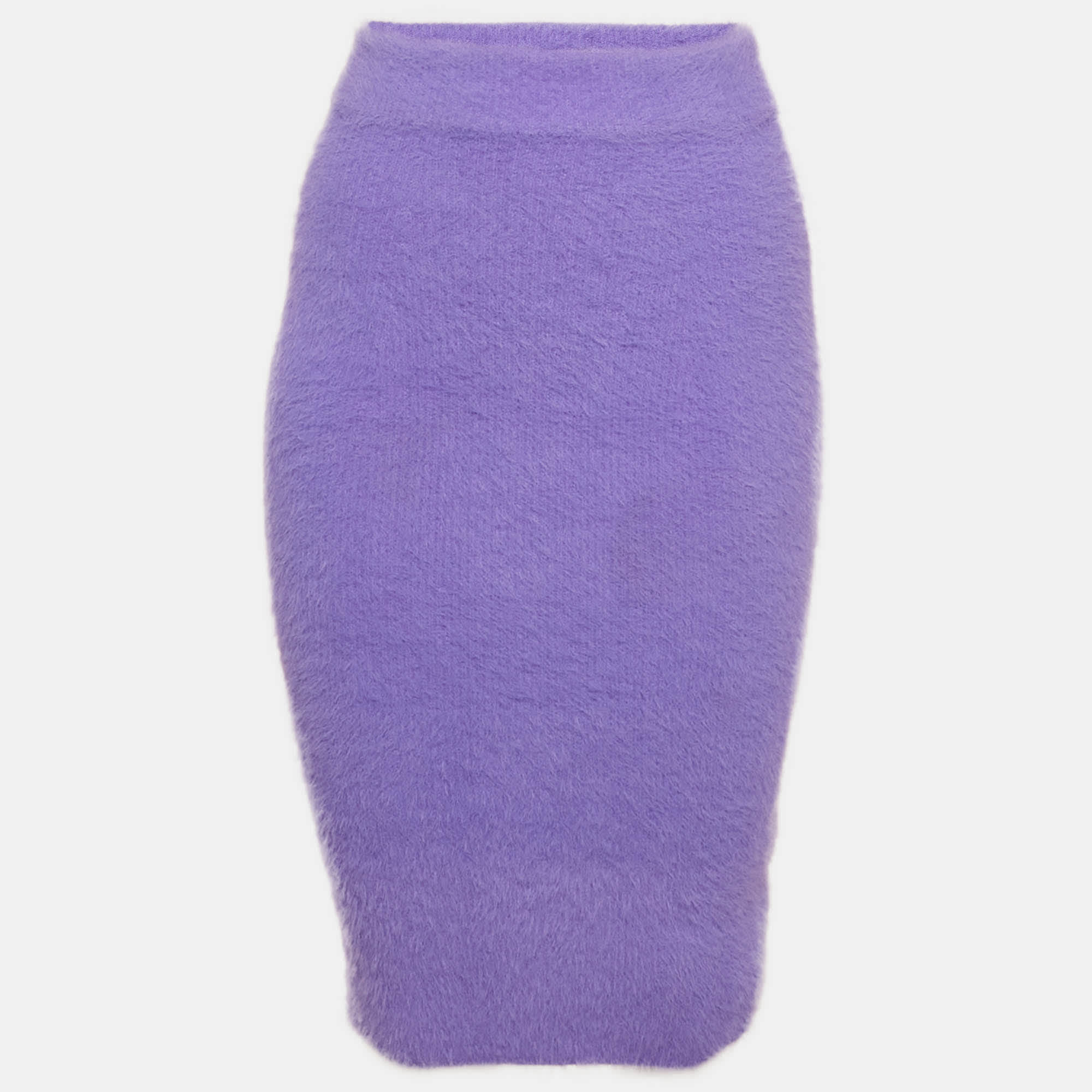 Off - White Lilac Faux Mohair Mini Skirt