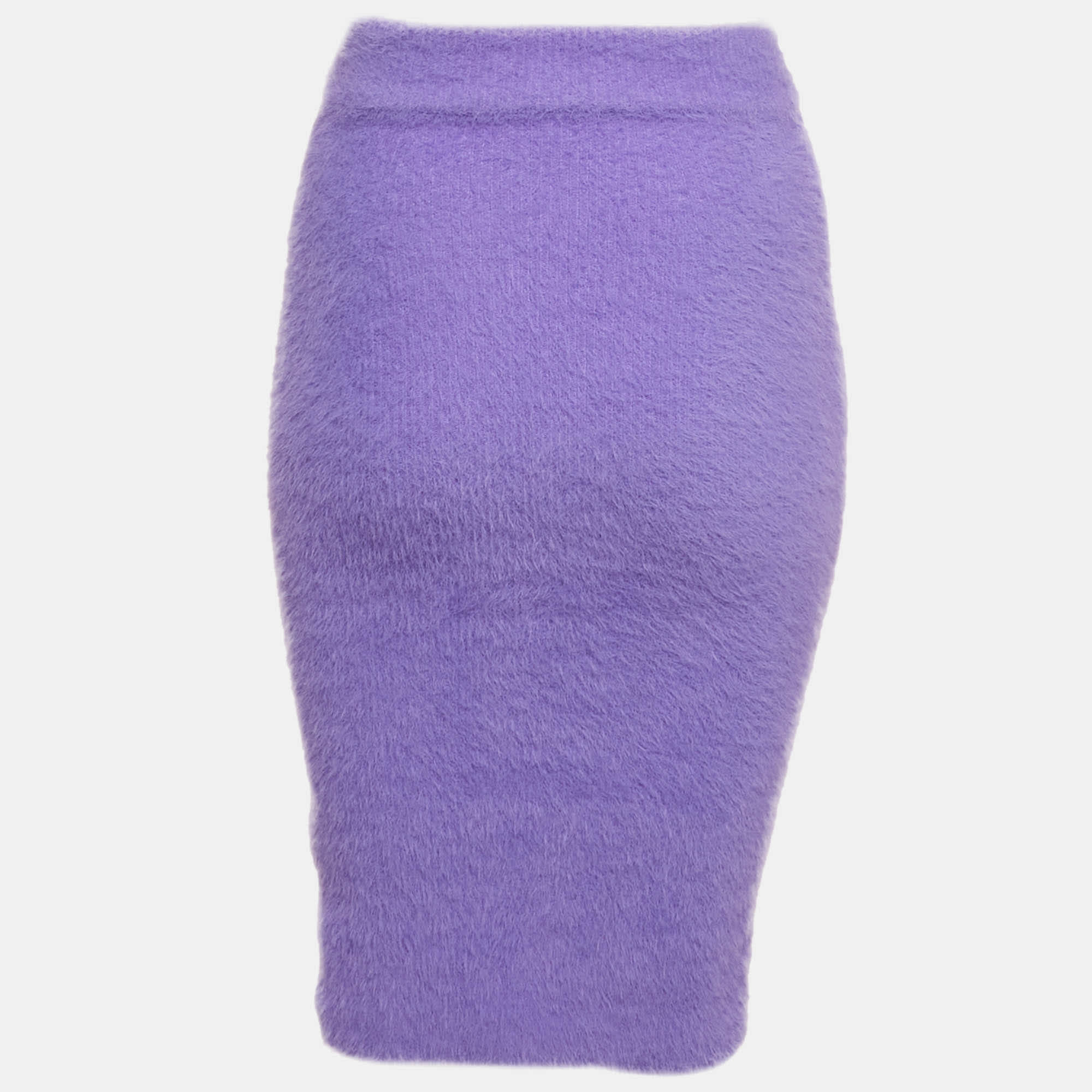 Off - White Lilac Faux Mohair Mini Skirt