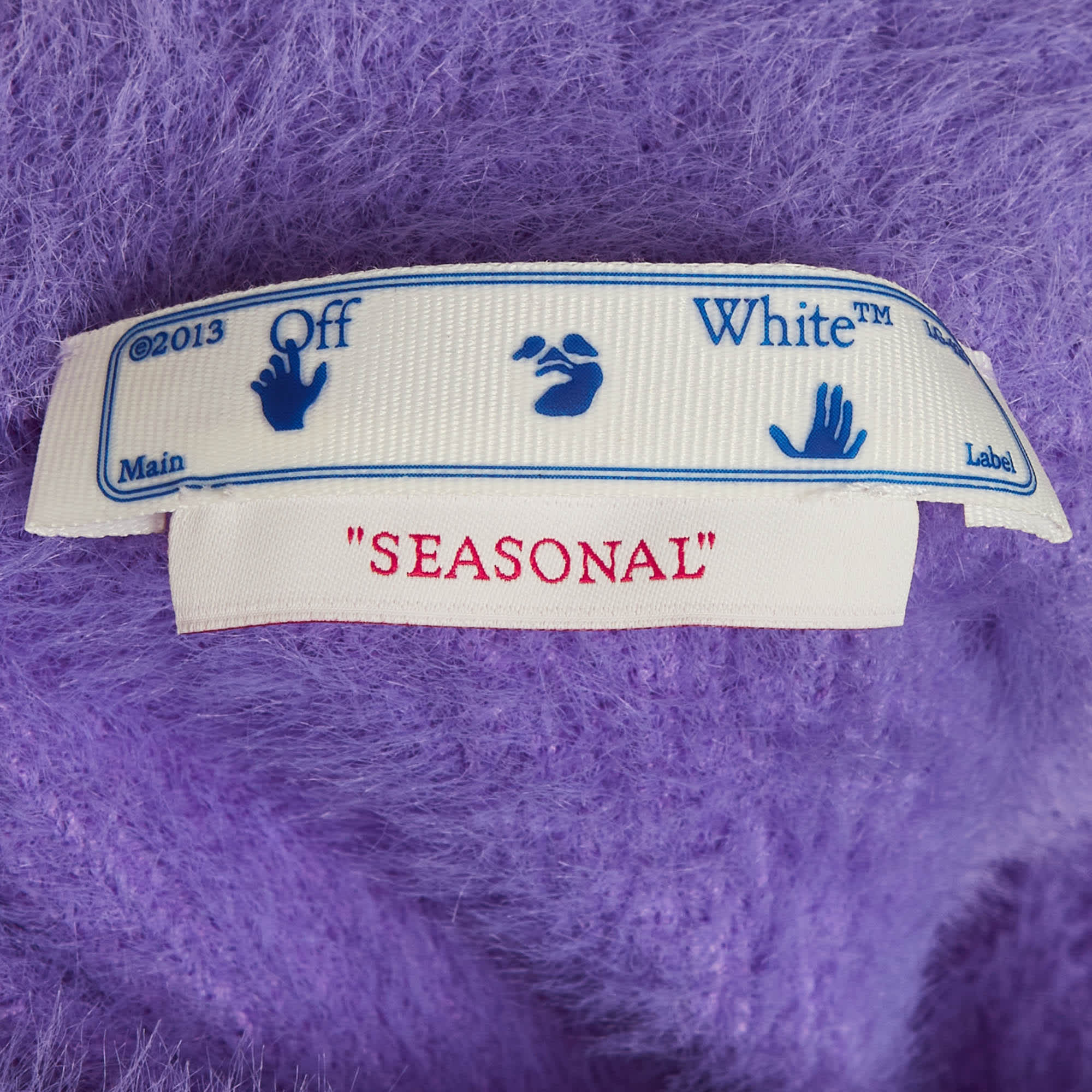 Off - White Lilac Faux Mohair Mini Skirt