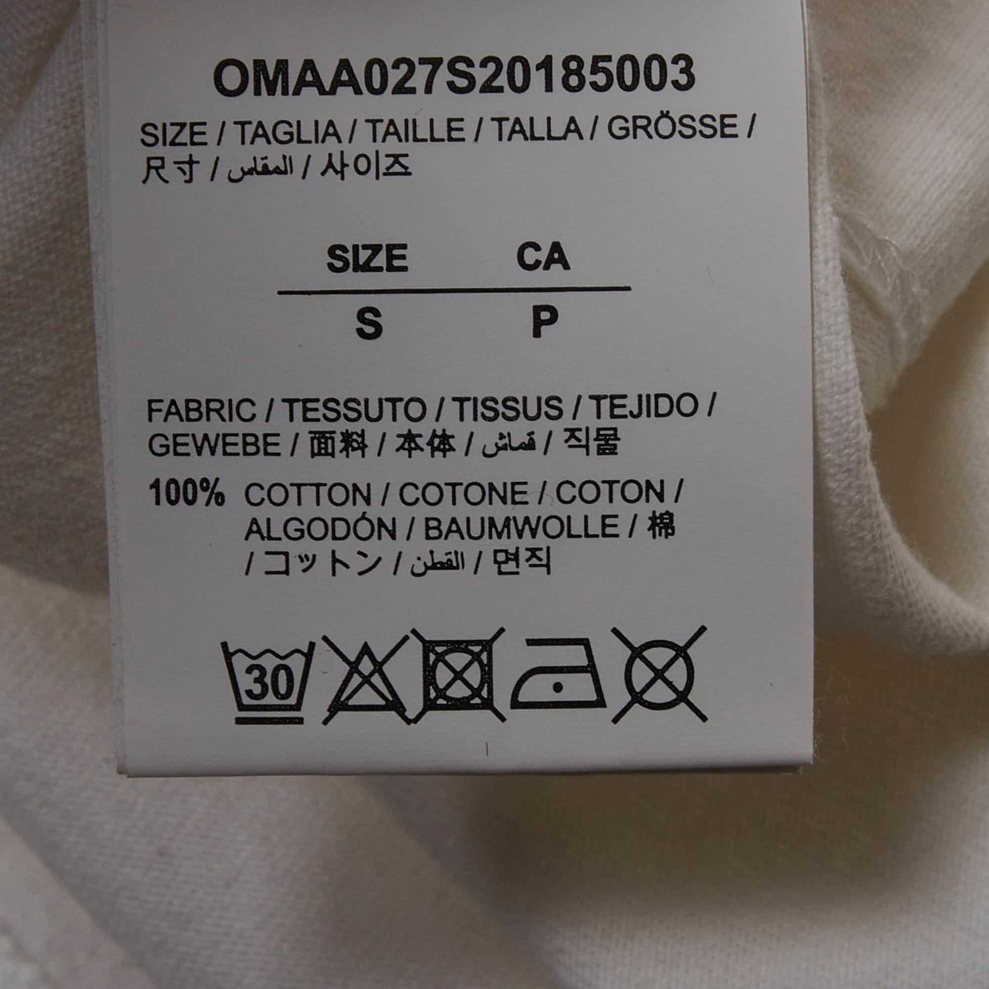 Off - White White Print Cotton Half Sleeve T - Shirt