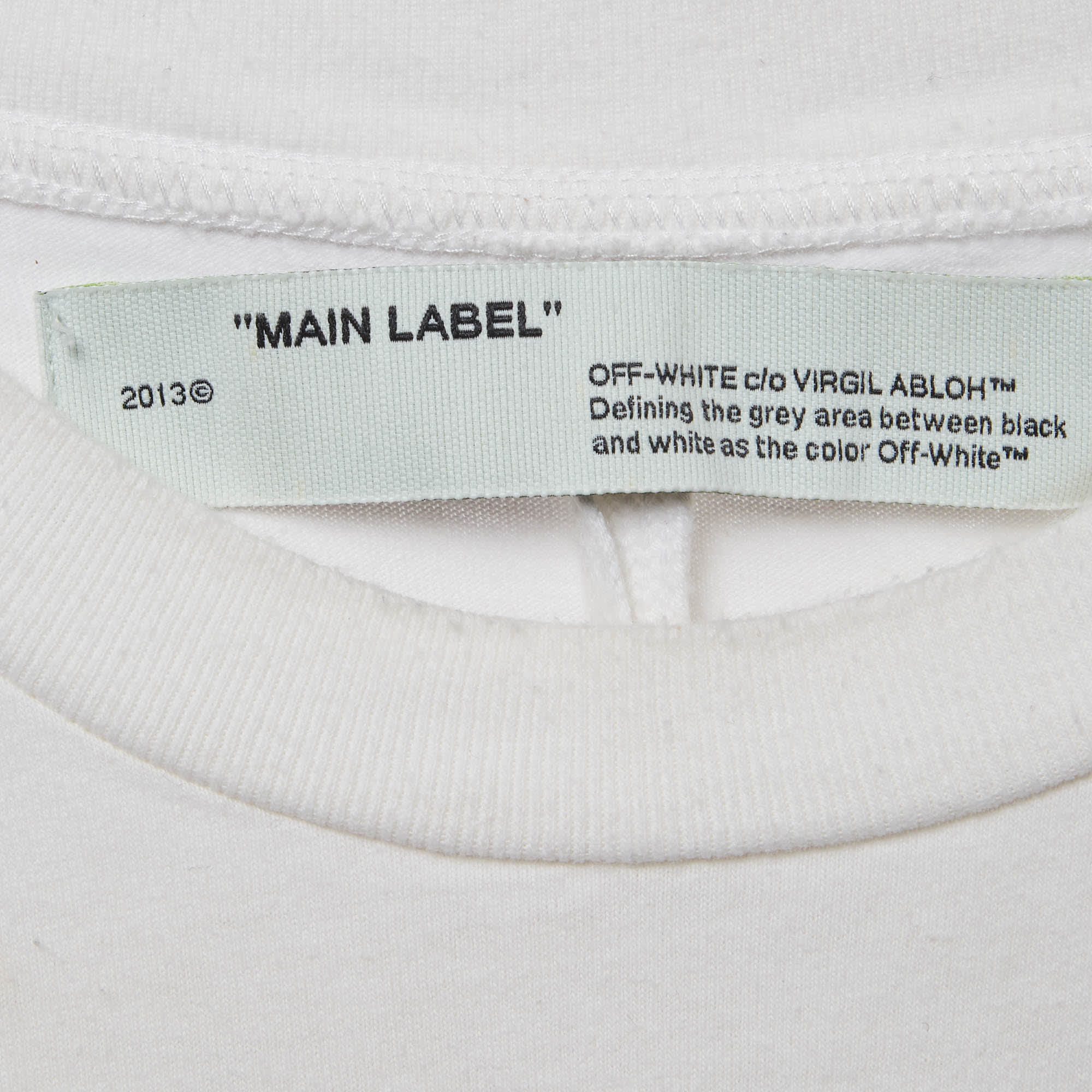 Off - White White Print Cotton Half Sleeve T - Shirt
