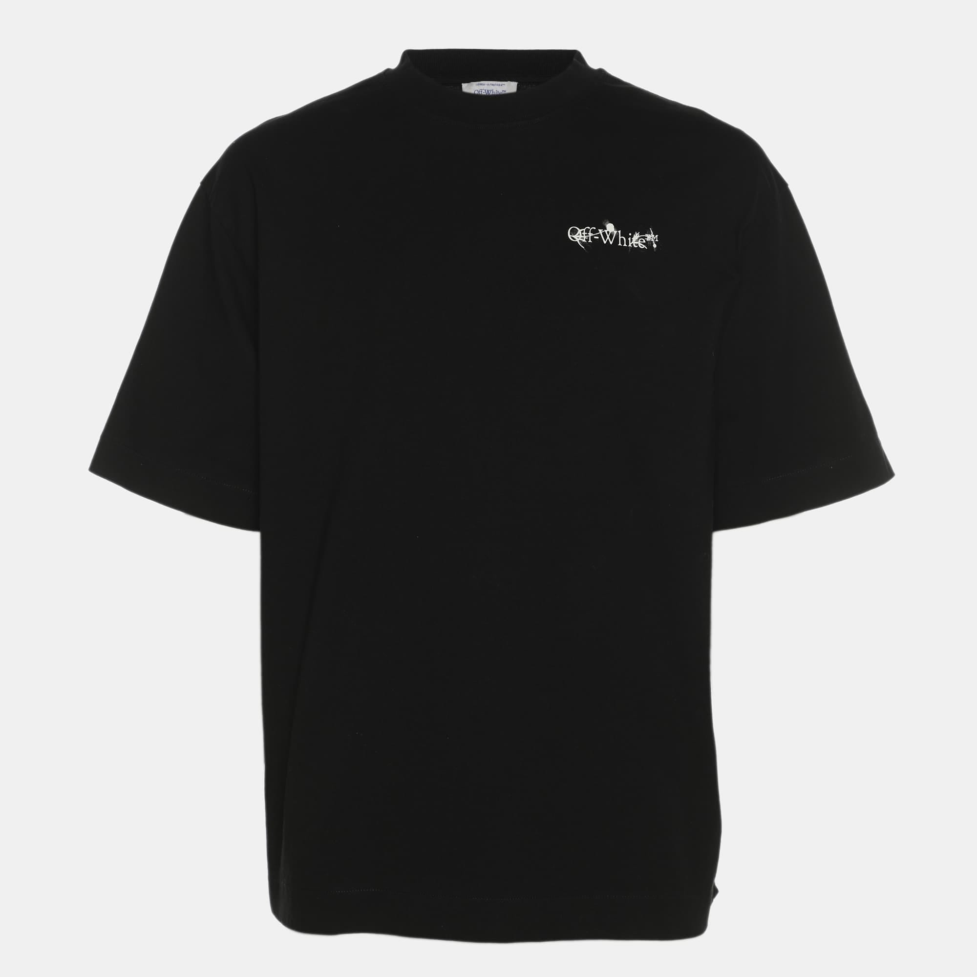 Off - White Black Logo Print Jersey T - Shirt